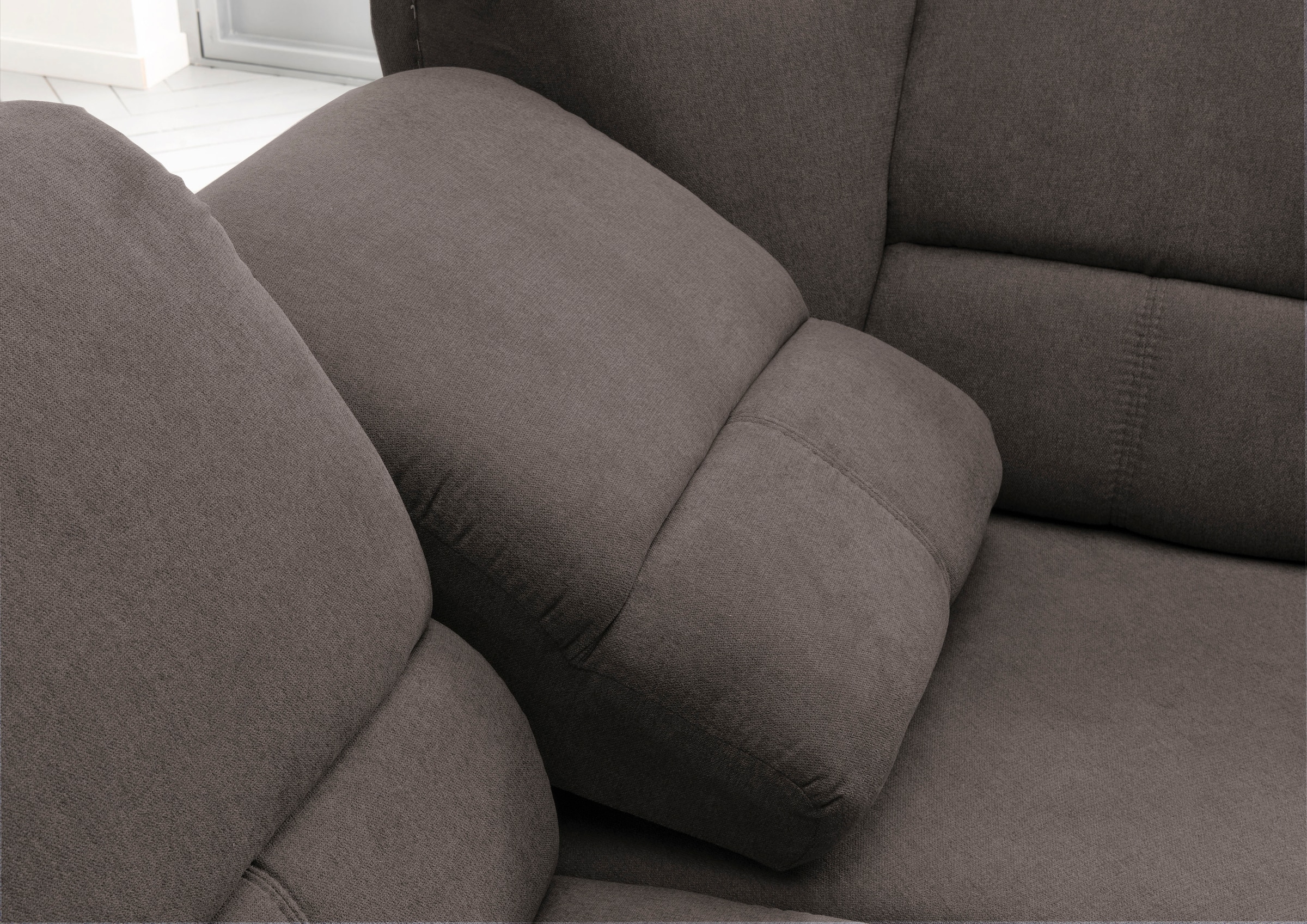 Home affaire Ecksofa »Pisa L-Form, mit Schlaffunktion, Stauraum, 2x höhenverstellbare«, Kopfstützen und Relaxfunktion im Eckelement
