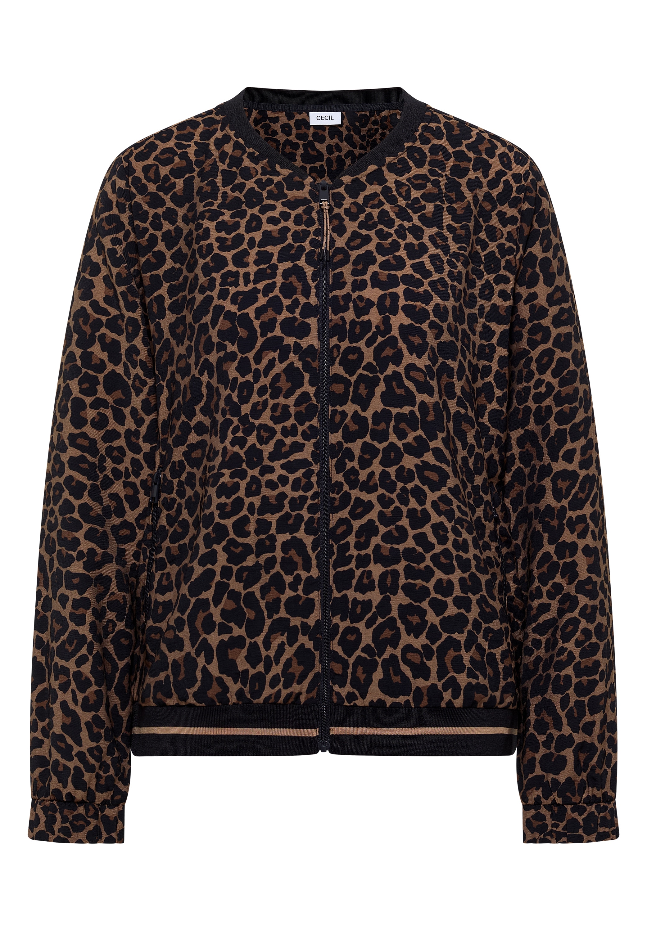 Cecil Blouson Elastikbund, Viskosemischung, Animal Print