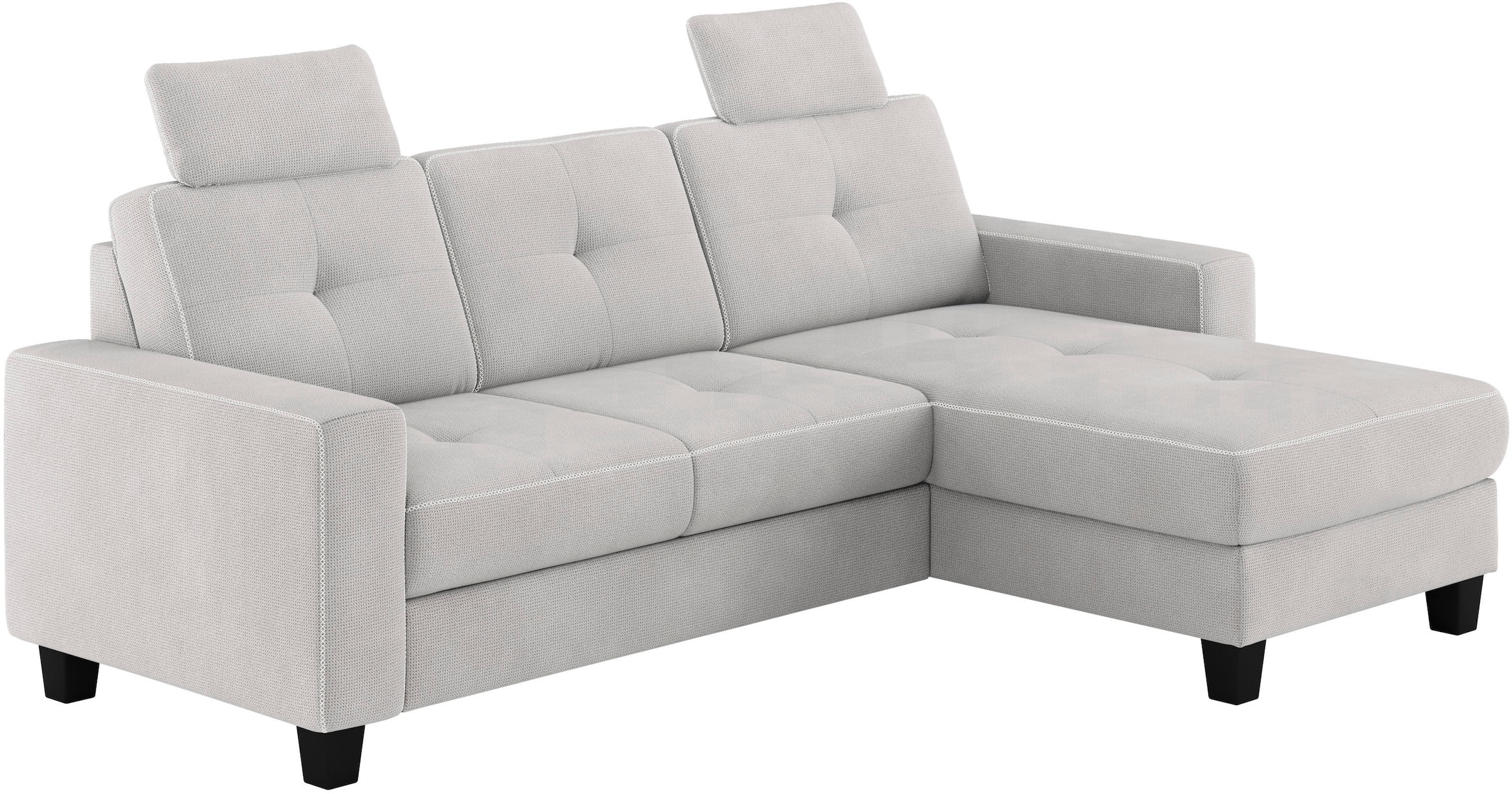 Places of Style Ecksofa »Varese L-Form«, wahlweise mit Bettfunktion und Bettkasten