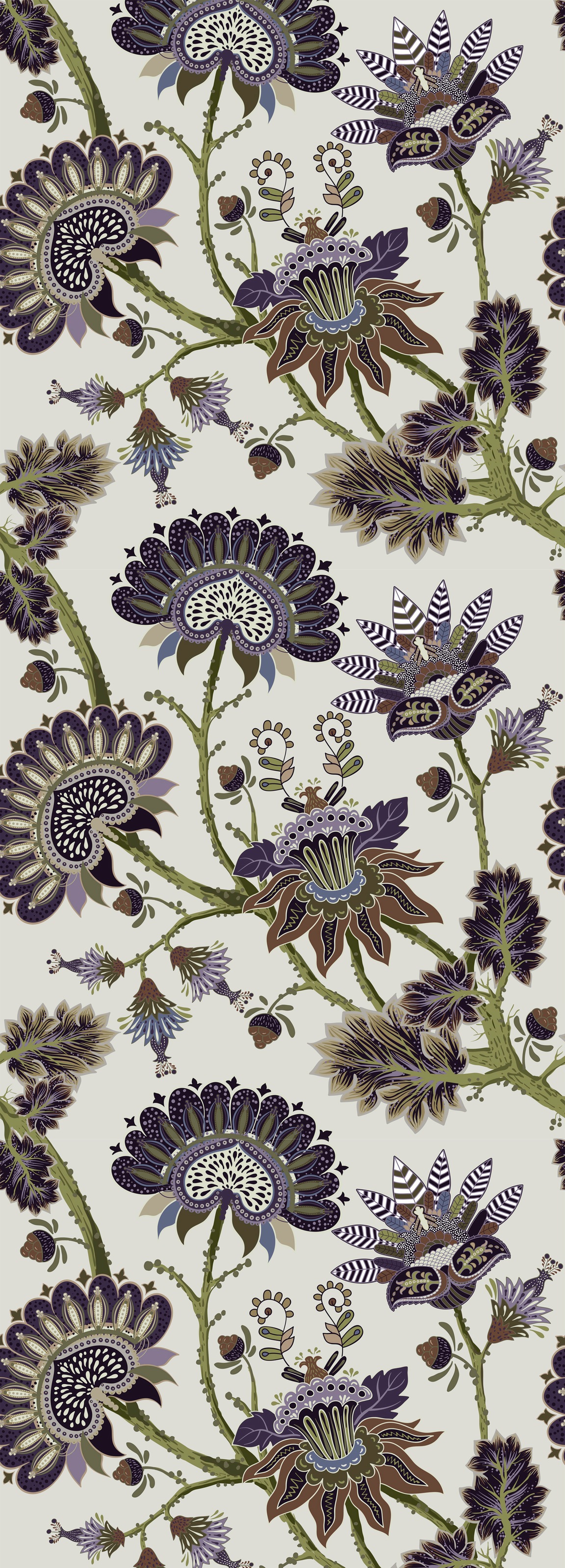 queence Vinyltapete »Aliya«, bedruckt-Motiv-botanisch-floral-gemustert-natü günstig online kaufen