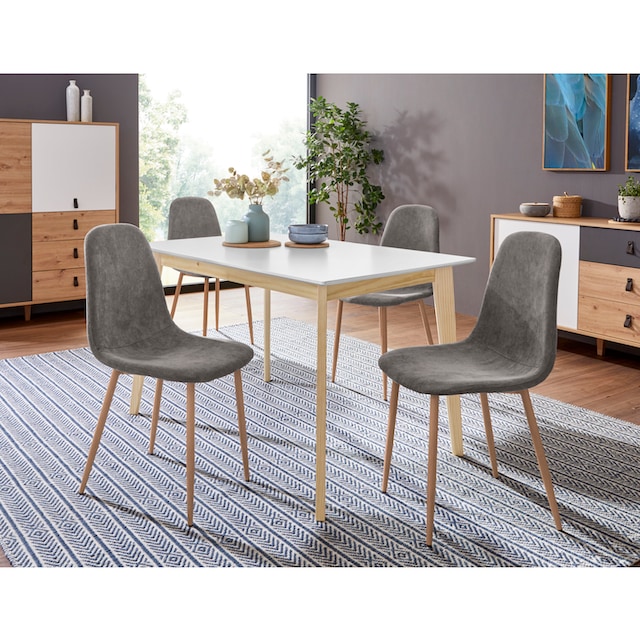 Homexperts Essgruppe »Kaitlin Tischgruppe«, (Set, 5 tlg., bestehend aus  Esstisch »Kailtin« Breite 120 cm und 4 Stühlen) online bestellen