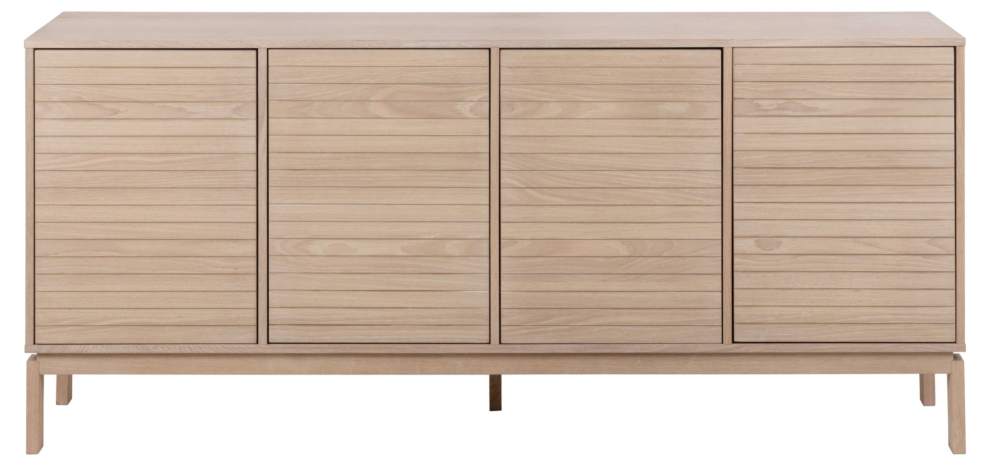 ACTONA GROUP Sideboard »Linley Anrichte, Lamellenfront,«, gerillte Front, Eiche furniert, 4 Türen, 4 E-böden, B: 180 cm