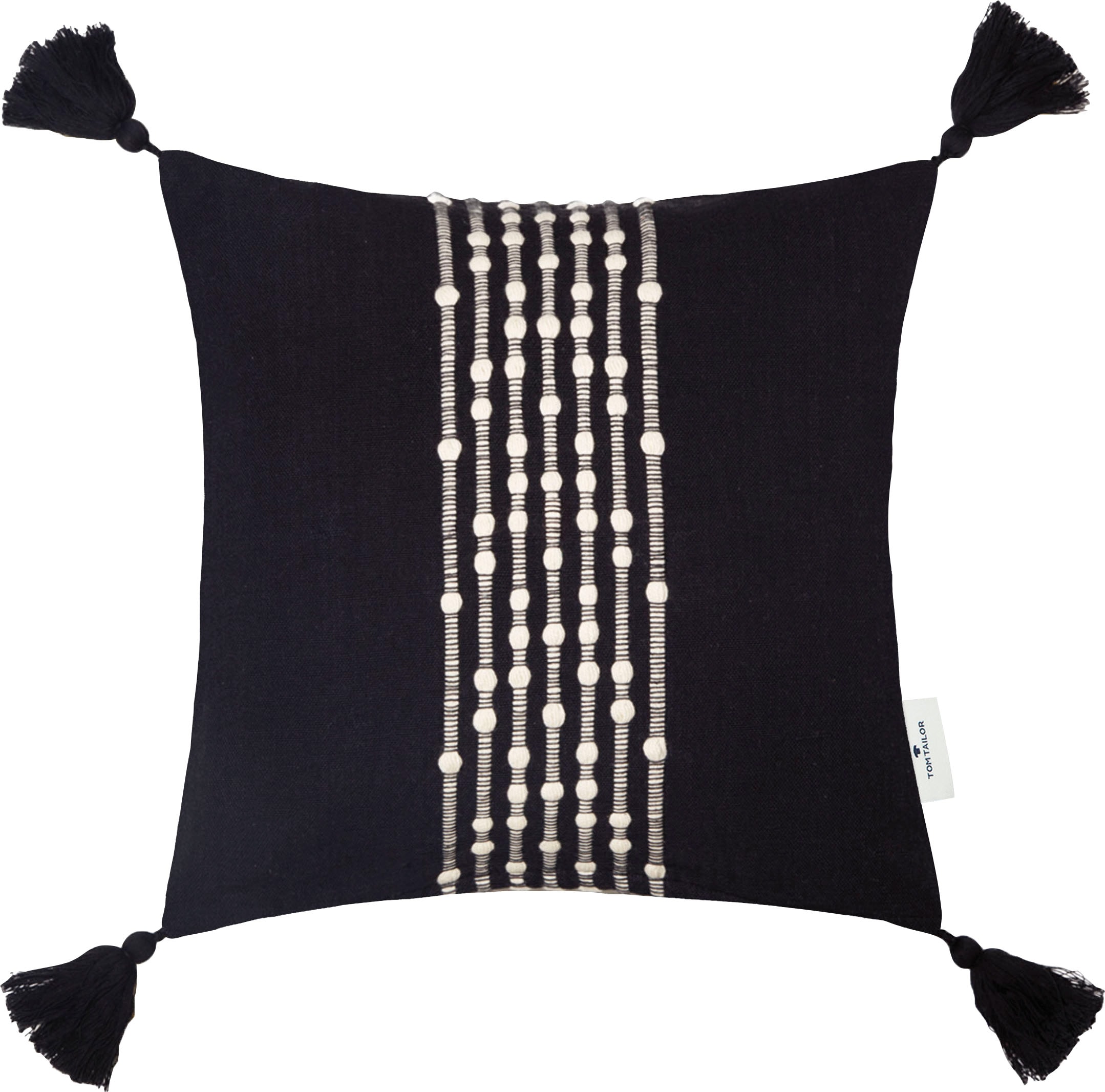 TOM TAILOR HOME Dekokissen »Knot Lines«, mit trendigen Quasten, Kissenhülle günstig online kaufen