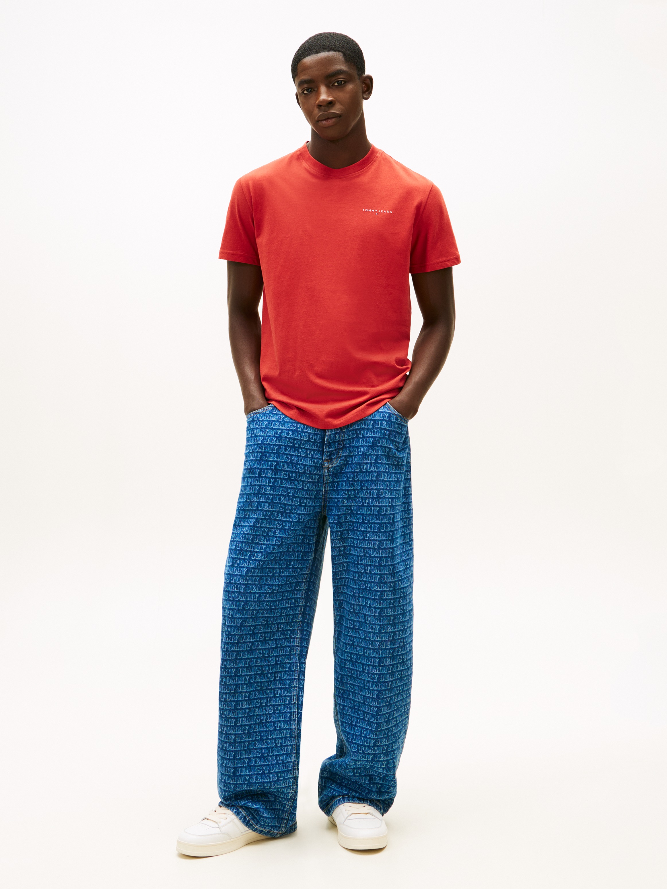 Tommy Jeans T-Shirt »TJM SLIM FIT LINEAR 2PACK« Packung, 2 tlg. Rundhals, Jersey