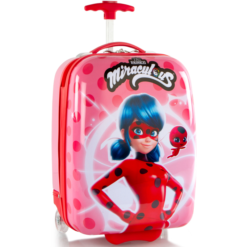 HEYS Kinderkoffer »Miraculous Lady Bug rosa, 46 cm« 26 l 2 Rollen x Joachim Llambi Kindertrolley Handgepäck-Koffer pink/red