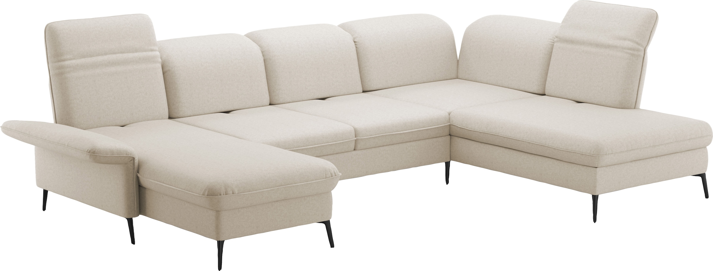 sit&more Wohnlandschaft »Emely, inkl. Sitztiefenverstellung«, wahlweise mit Bettfunktion,Bettkasten,Kopf- & Armteilverstellung