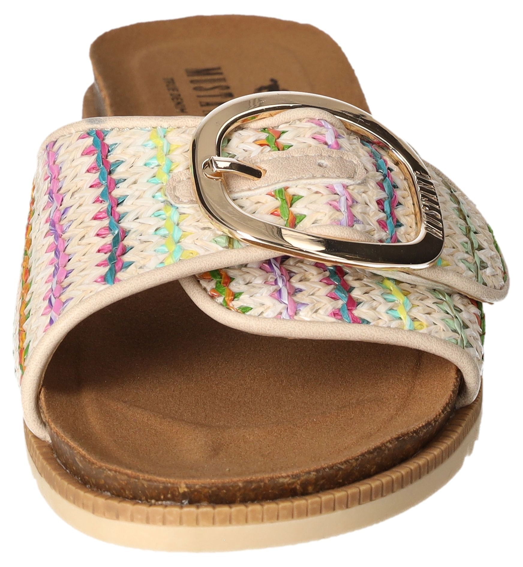 Mustang Shoes Pantolette, Flats, Sommerschuh, Sandale in Flechtoptik