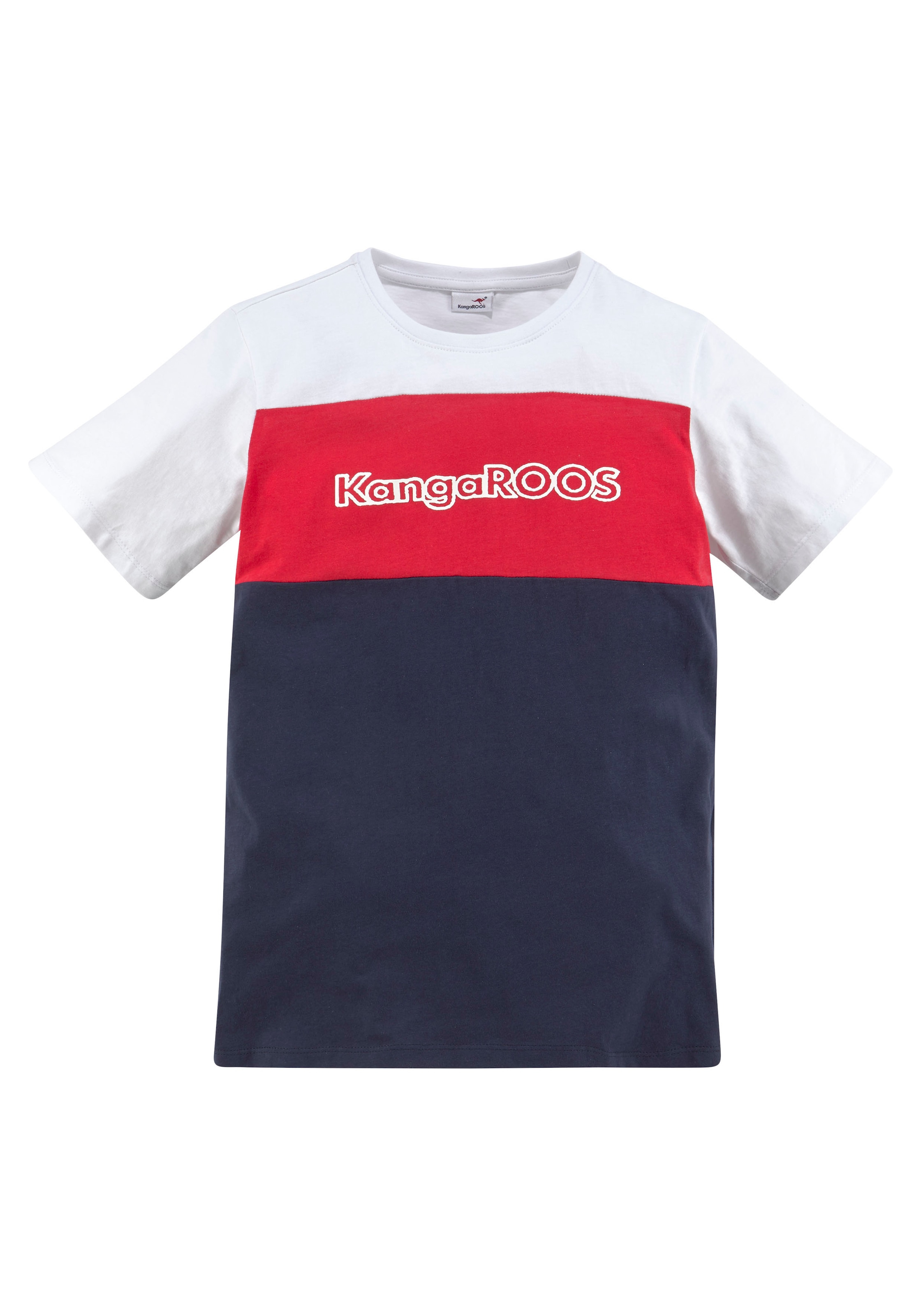 KangaROOS T-Shirt »in Colorblockdesign«, Kurzarm, Basic-Passform, bedruckt und mehrfarbig