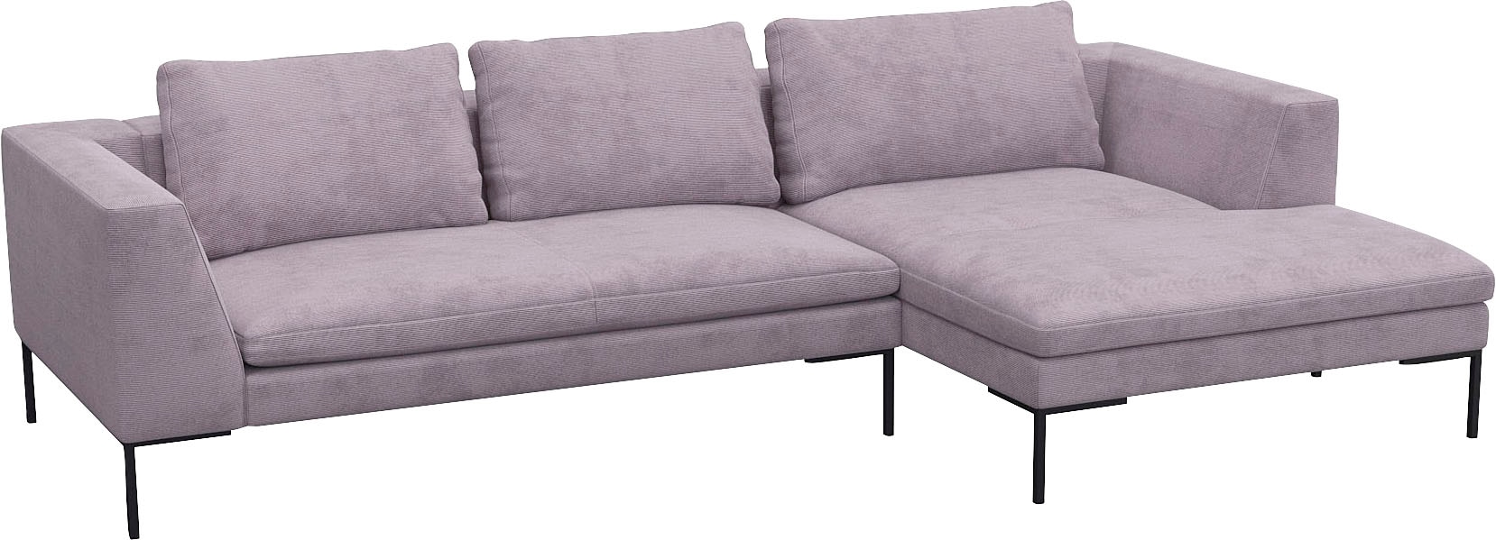FLEXLUX Ecksofa »Loano, toller Sitzkomfort, L-Form«, modernes Sofa, frei im Raum stellbar, lose Kissen, Kaltschaum im Sitz