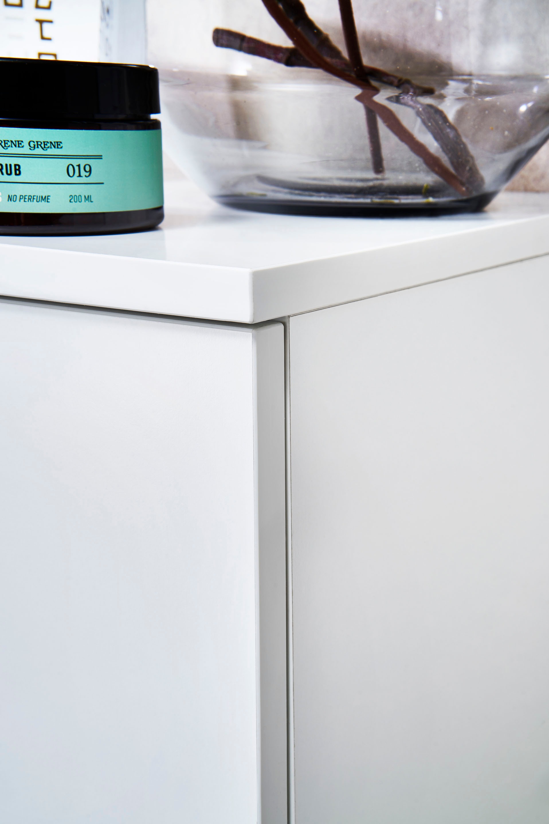 Saphir Badmöbel-Set »Quickset 360 3-teilig, Keramik-Aufsatzbecken mit LED-Spiegelschrank«, (5 St.), mit Midischrank, 5 Türen, 2 Schubladen, inkl. Türdämpfer