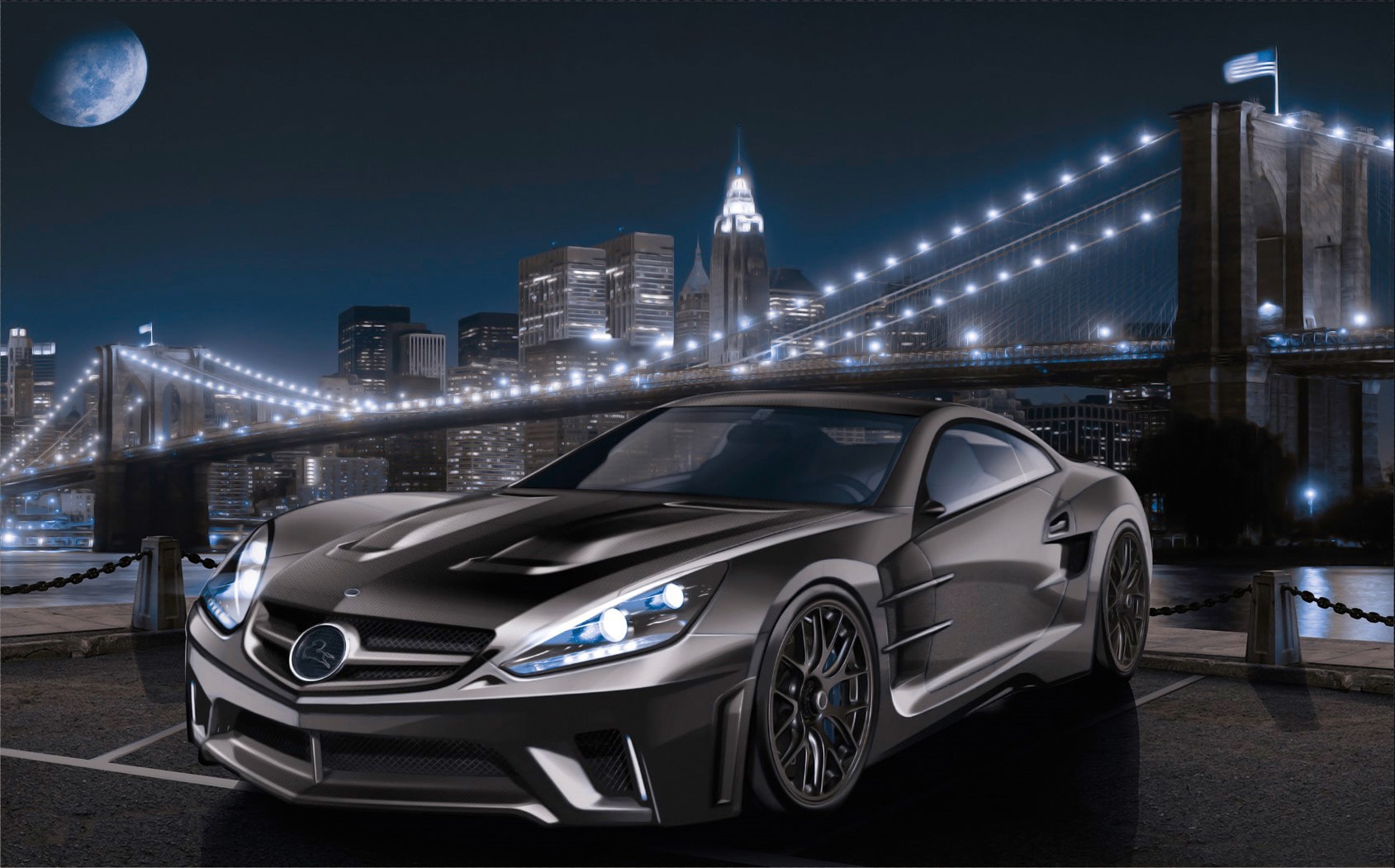 Papermoon Fototapete »Manhatten Car II« glatt günstig online kaufen