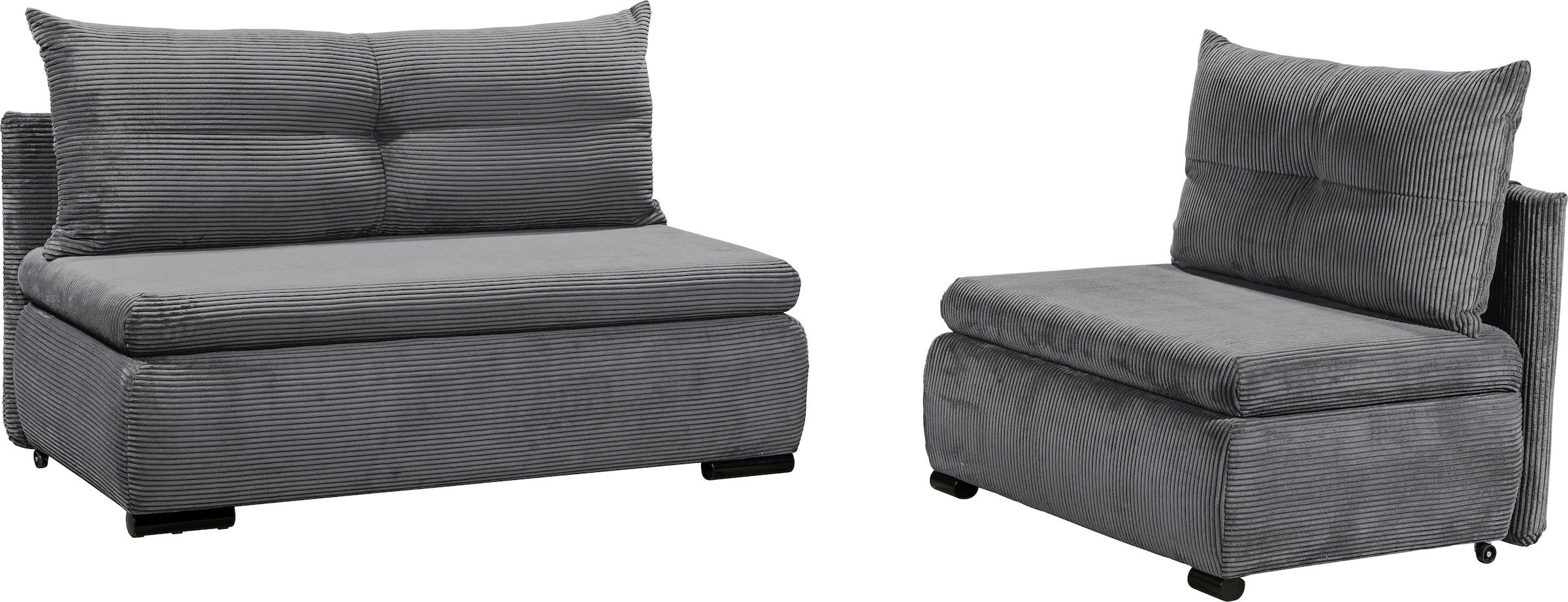 ED EXCITING DESIGN Schlafsofa »Charlie«, Schlafsessel mit Bettkasten & 1 Rückenkissen