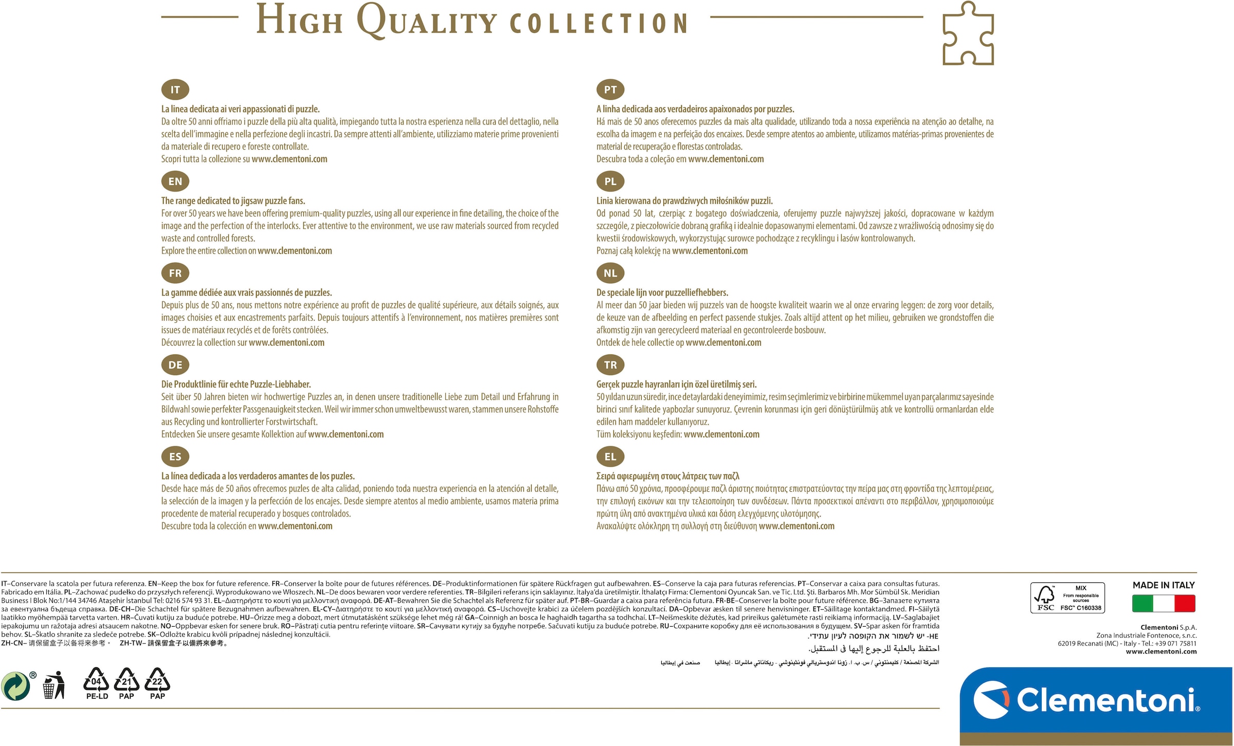 Clementoni® Puzzle »High Quality Collection, See in den Alpen«, Made in Europe; FSC® - schützt Wald - weltweit