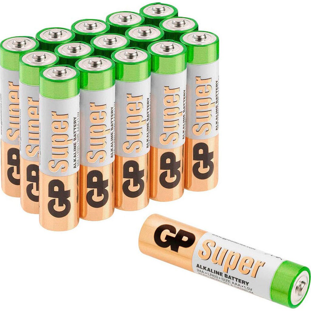 GP Batteries Batterie »16 Stück (8+8) AAA Micro Super Alkaline, 1,5V«, 1,5 V, (Spar-Set, 16 St.)