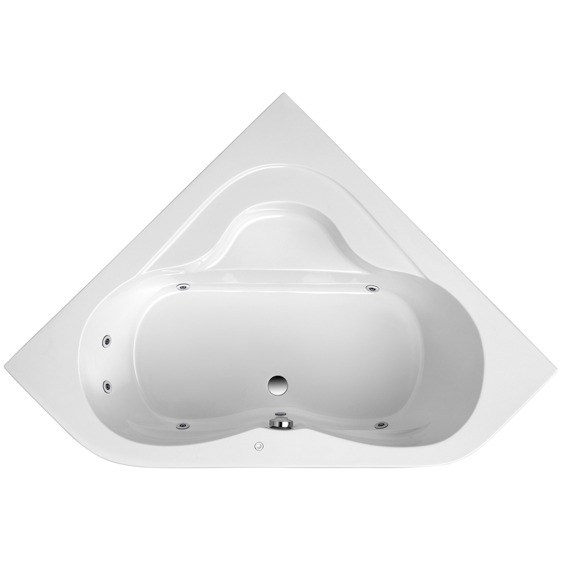 OTTOFOND Whirlpool-Badewanne »Lucia« Höhe 40, 5 cm Sitzmulde Typ 1, chrom weiß