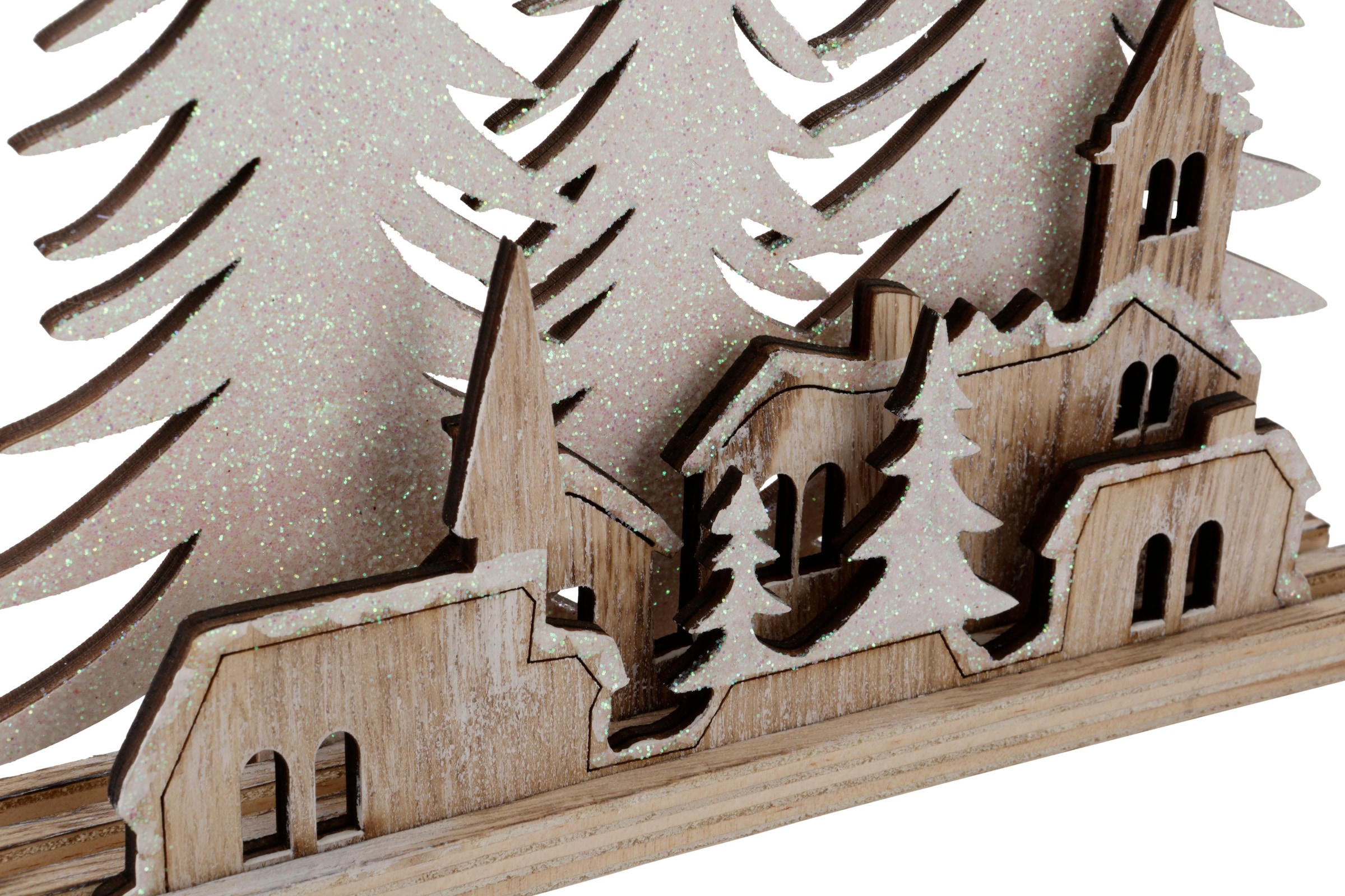 RIFFELMACHER & WEINBERGER Weihnachtsfigur »Winterwald-Silhouette,  Weihnachtsdeko«, mit Glitter auf Rechnung kaufen