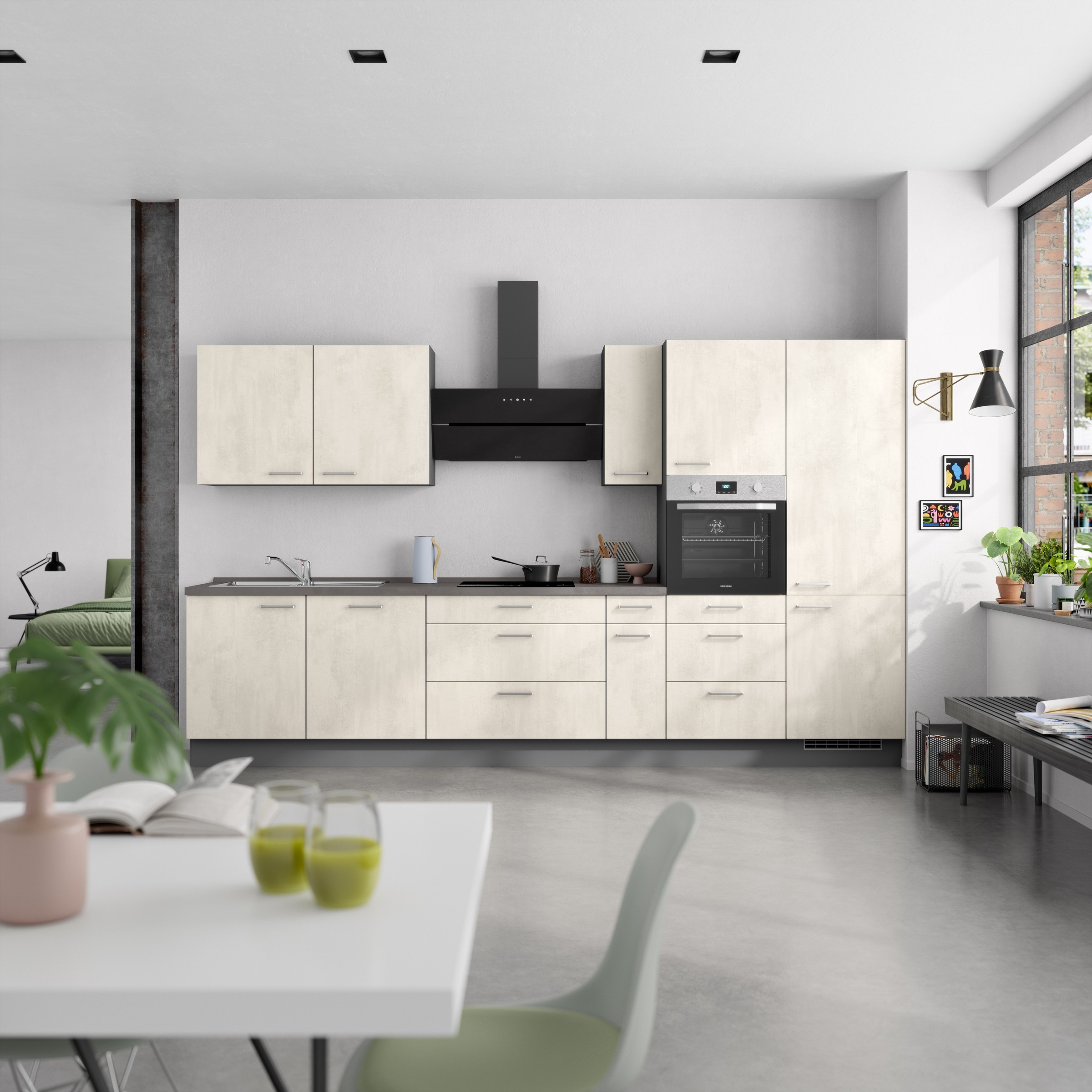 nobilia® Küchenzeile »"Riva II"«, vormontiert, Ausrichtung wählbar, Breite 360 cm, wahlw. mit E-Geräten