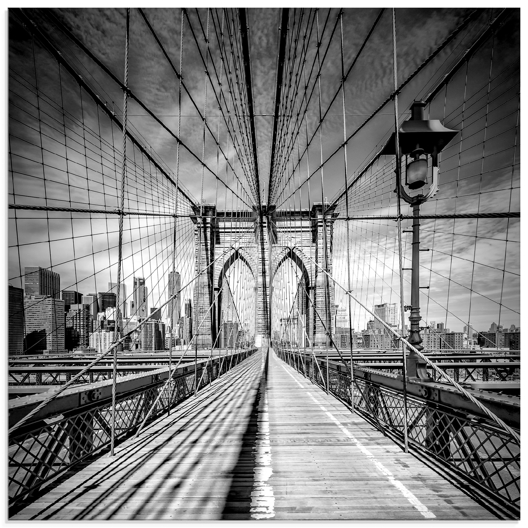 Artland Glasbild »New York City Brooklyn Bridge I«, Amerika, (1 St.), in verschiedenen Größen