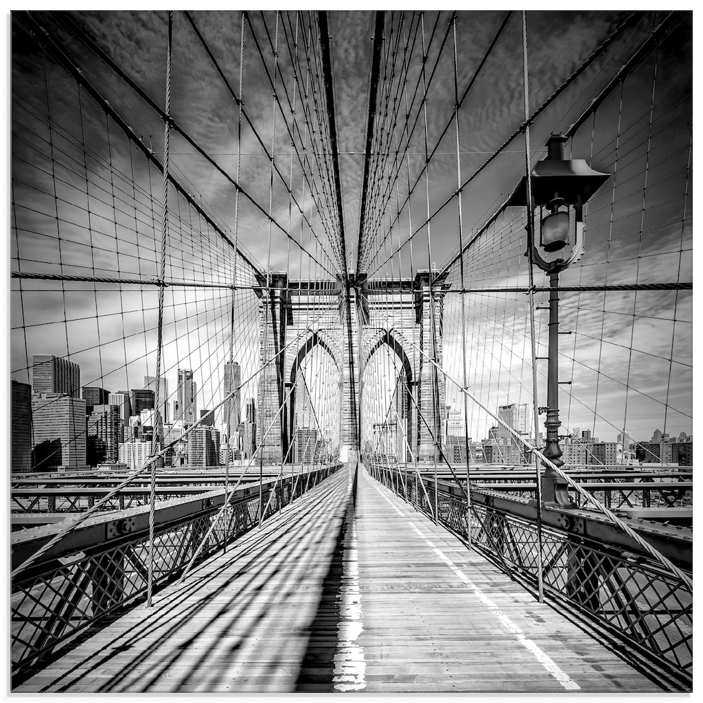 Artland Glasbild »New York City Brooklyn Bridge«, Amerika, (1 St.)