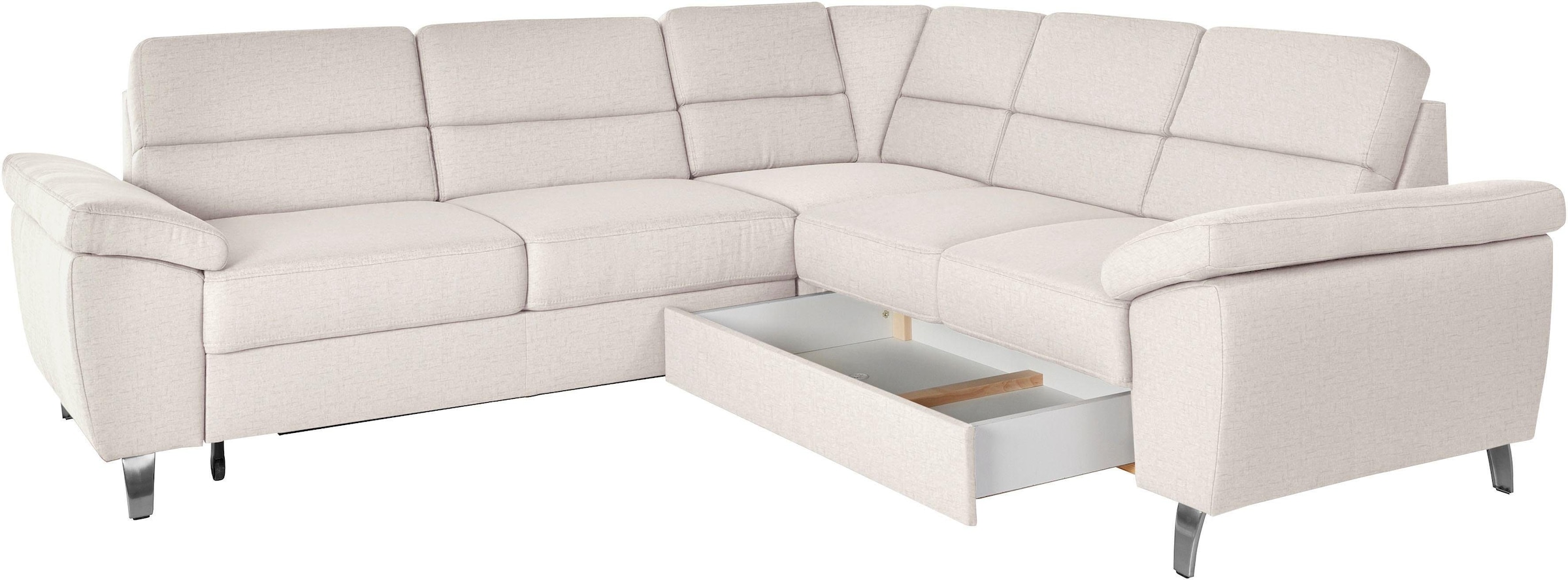 sit&more Ecksofa »Sorano L-Form«, wahlweise mit Bett- und Relaxfunktion, inkl. Bettkasten