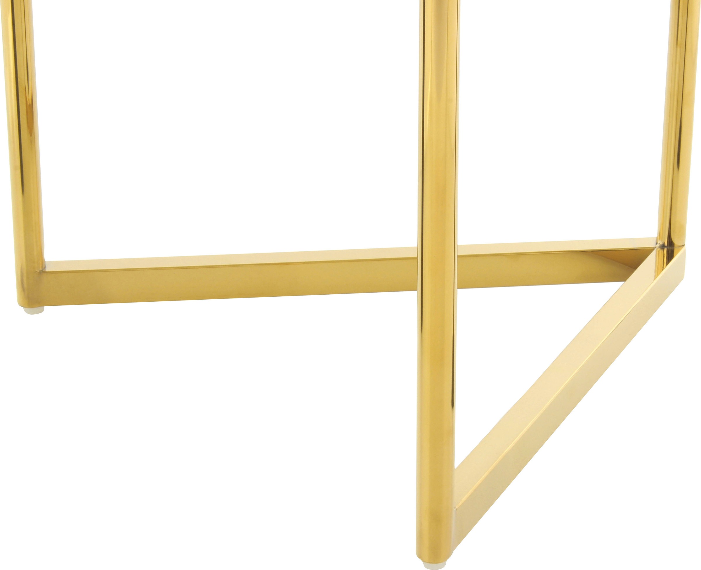 Kayoom Sitzhocker »Hocker Wynona 325, in stilvollem Design, mit dreieckiger Grundform«, (1 St.), glamourös, hochwertig, mit gepolsterter Sitzfläche in runder Form
