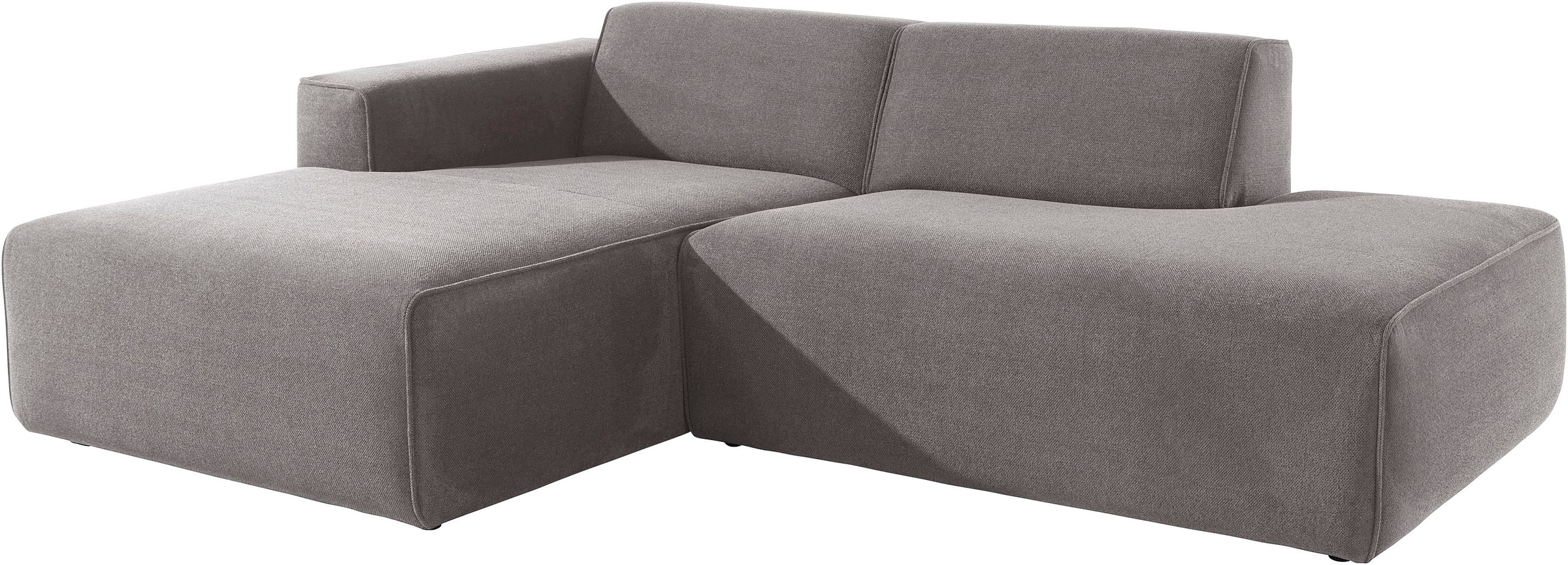 andas Ecksofa »Noord mit Kedernaht, Breite 227 cm«, Cord, Struktur, Webstoff, mit Wellenunterfederung, Massivholzrahmen