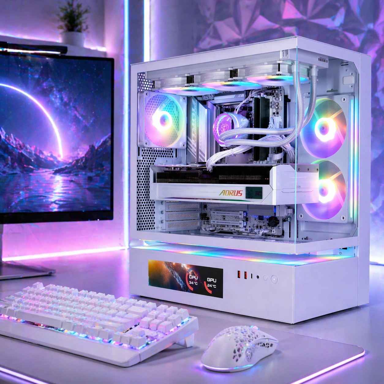 Cougar Gaming-PC »CFV235 Vision WT 8130 AMD Ryzen 7 9850X3D 32GB DDR5 2TB SSD RTX 5080« Windows 11, DDR5 RAM, Wasserkühlung