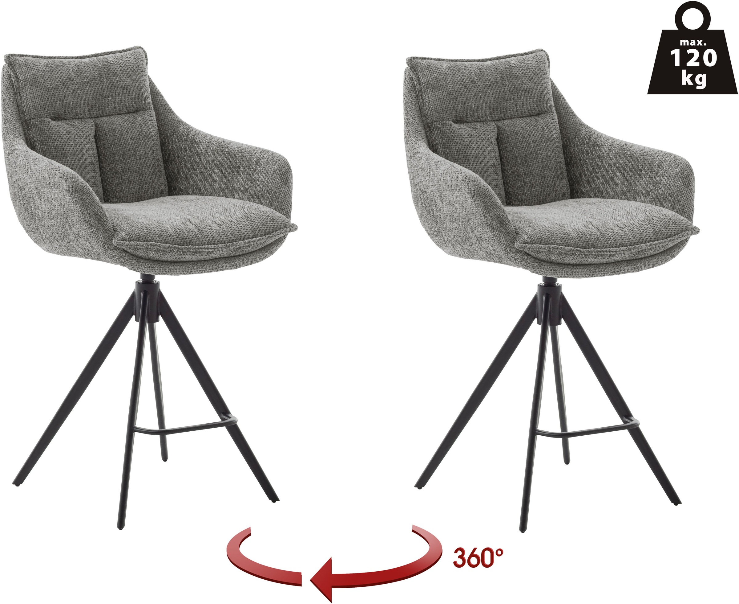 MCA furniture Bistrostuhl »Parker Tresenstuhl mit Armlehnen Tresenhocker« ( günstig online kaufen