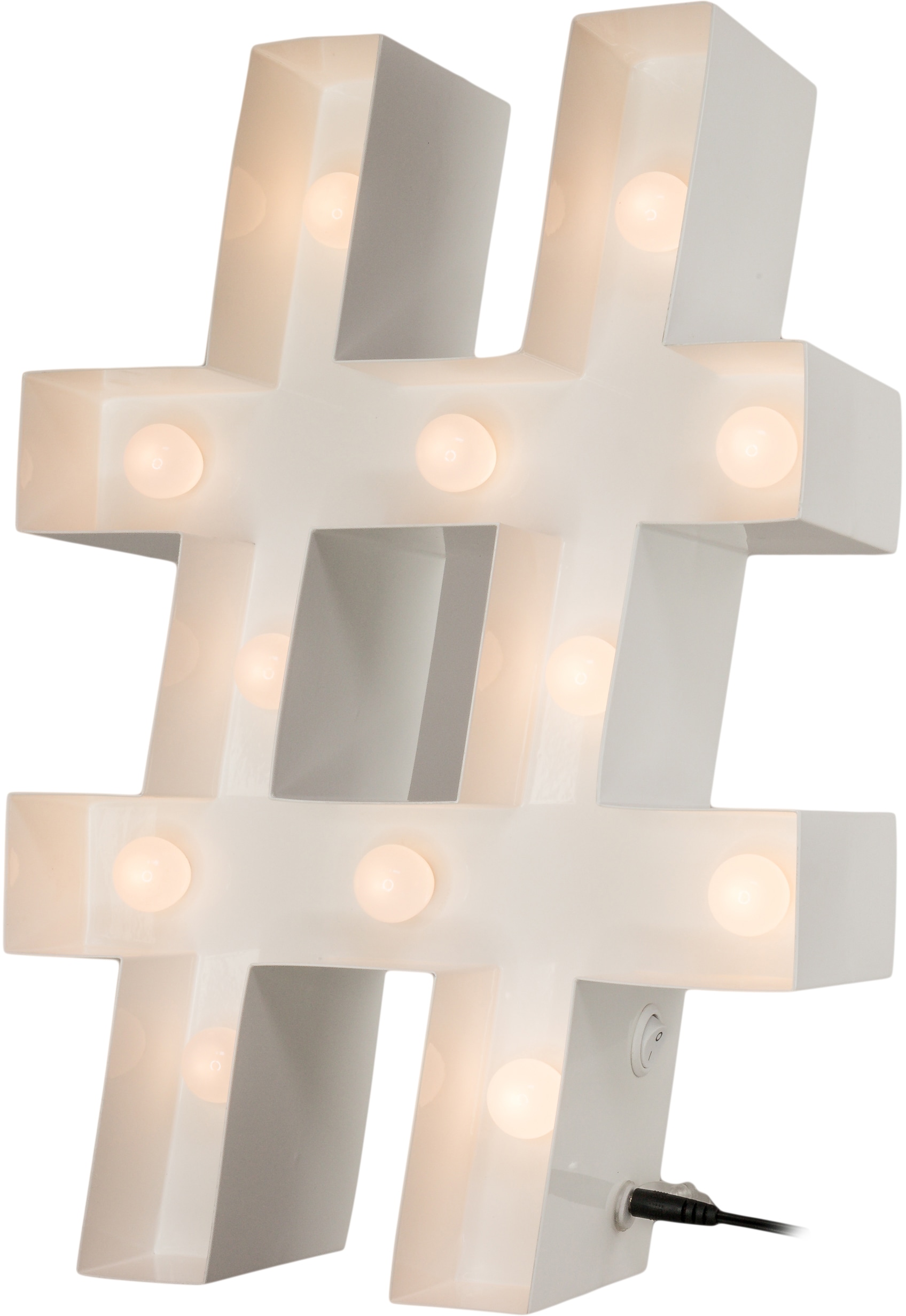 MARQUEE LIGHTS LED Dekolicht »Hashtag«, 12 flammig, Leuchtmittel LED-Modul günstig online kaufen