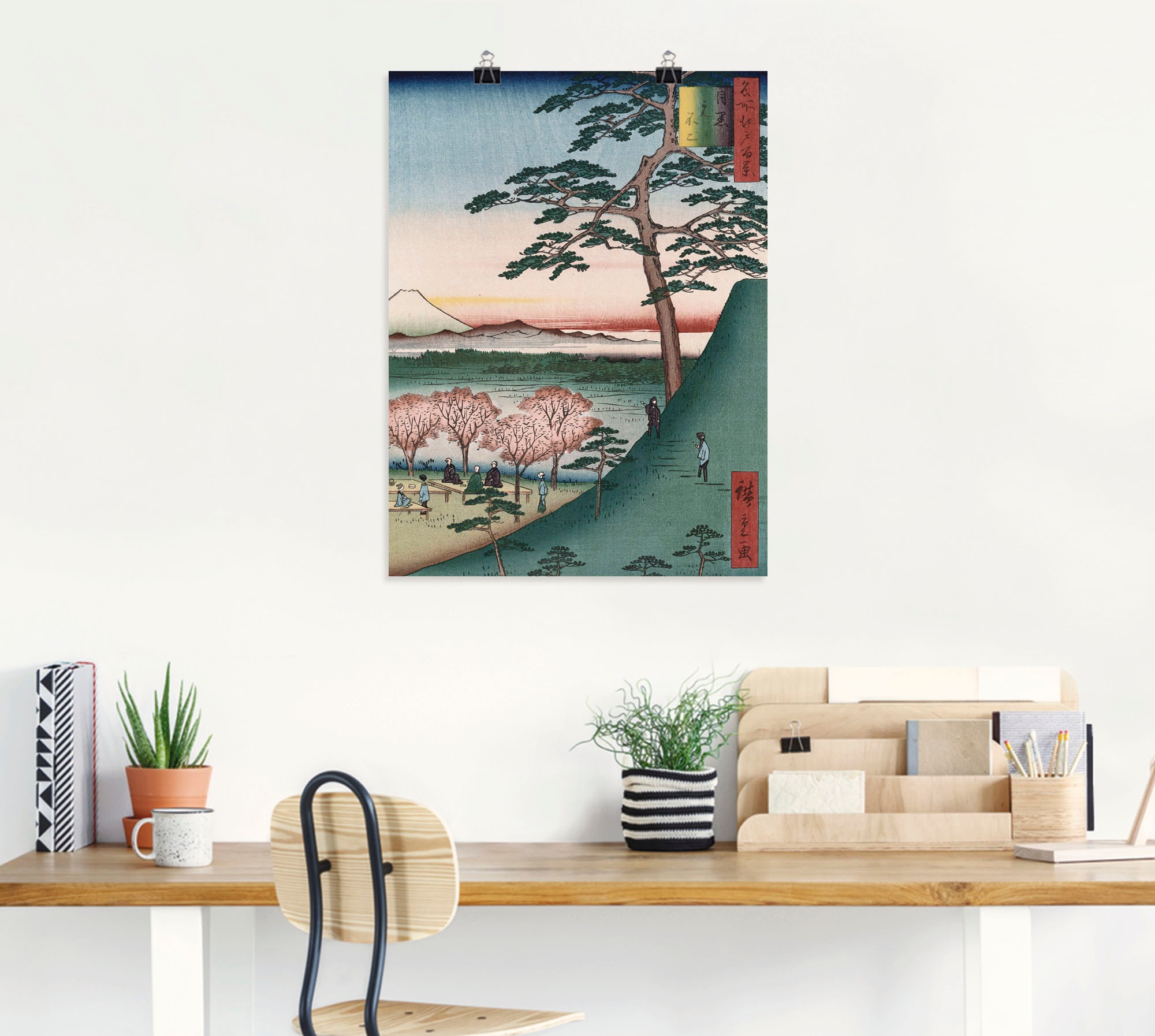 Artland Kunstdruck »Fuji Meguro in Edo«, Berge, (1 St.), als Leinwandbild, Wandaufkleber oder Poster in versch. Größen