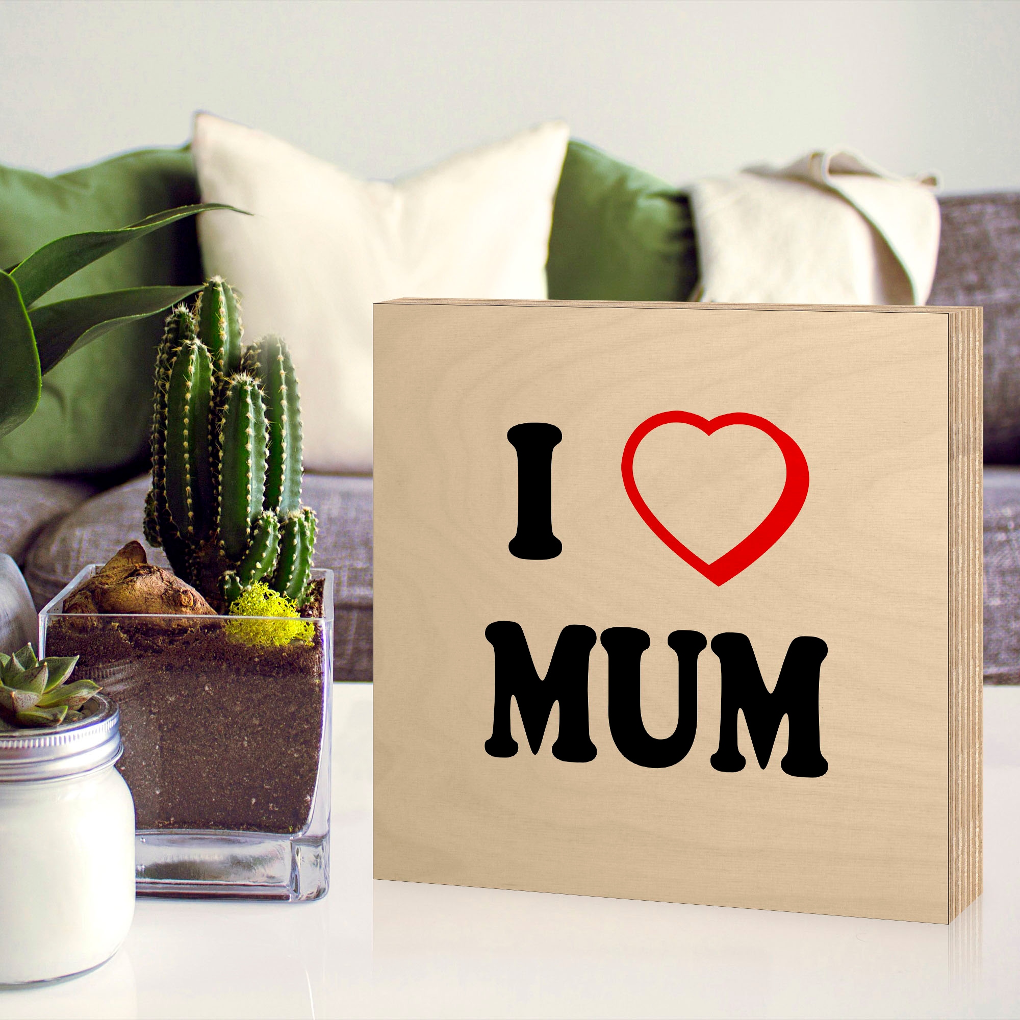 Artland Holzbild »Ich liebe Mama«, Sprüche & Texte, (1 St.)