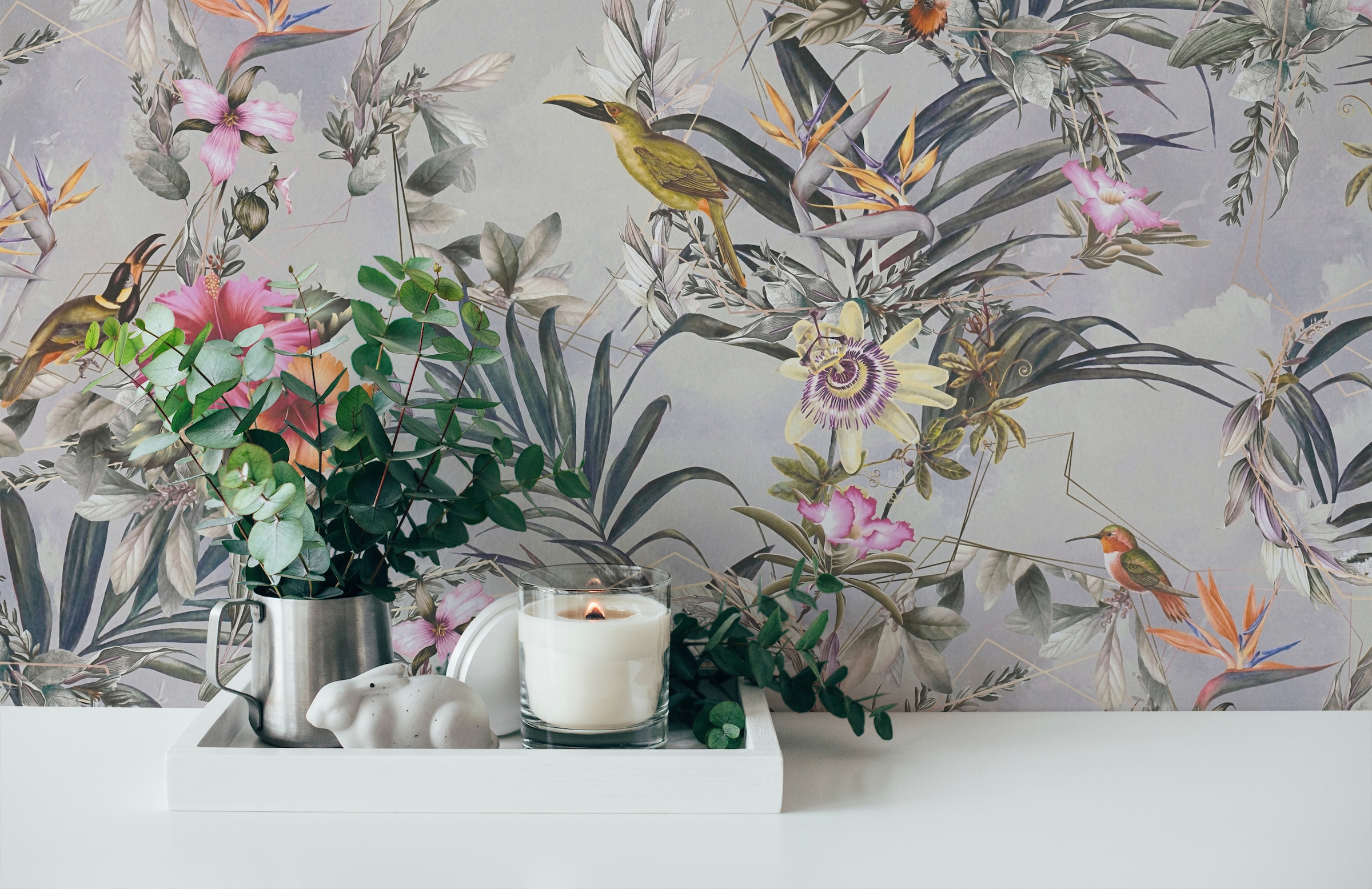 A.S. Création Vliestapete »Dream Flowery«, floral-botanisch-Wald, Vogeltapete Tapete Blumenoptik Tapeten Wohnzimmer Schlafzimmer Küche