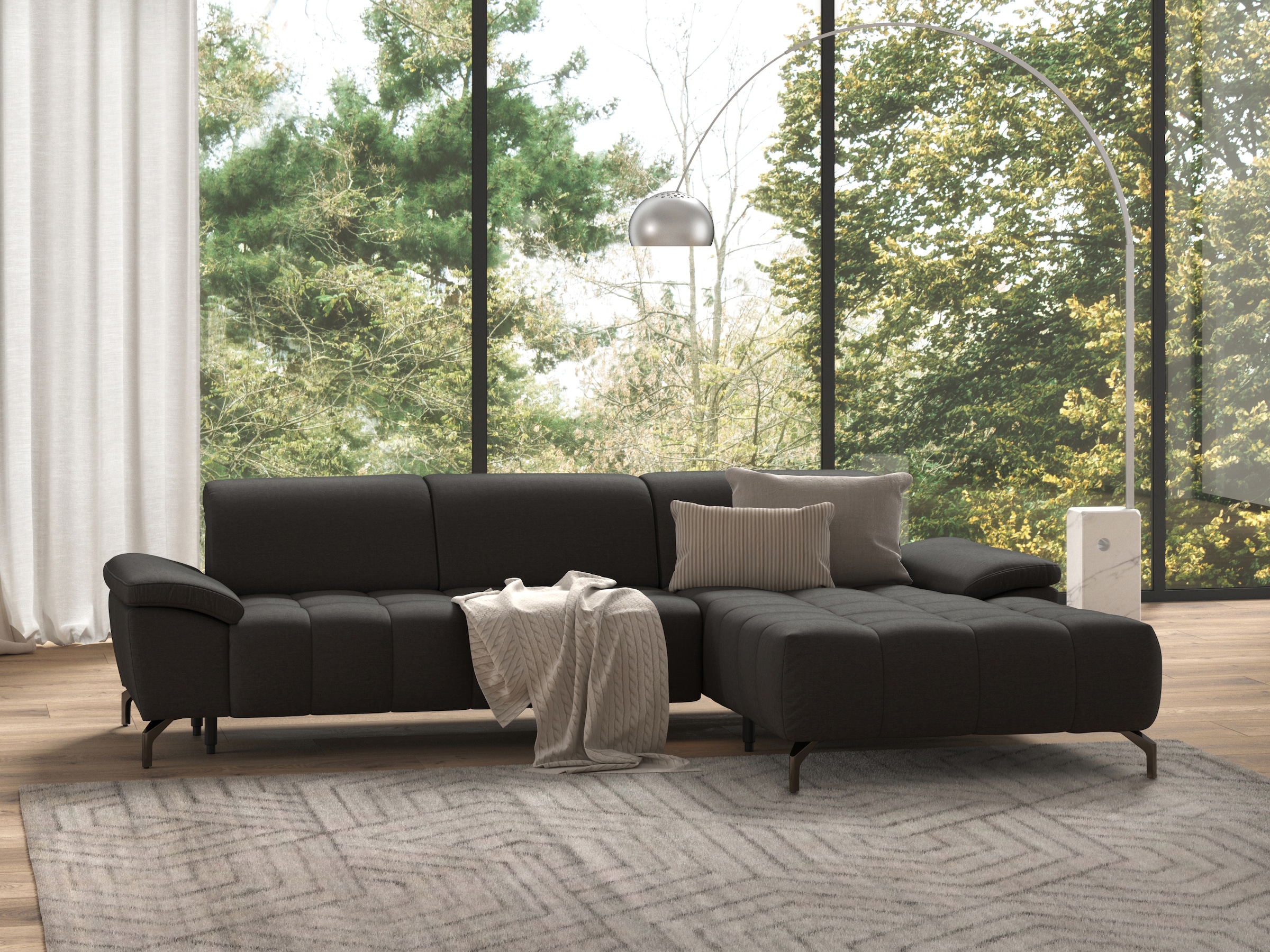 sit&more Ecksofa »Cool L-Form«, wahlweise mit Kopfteilverstellung und Vorzi günstig online kaufen