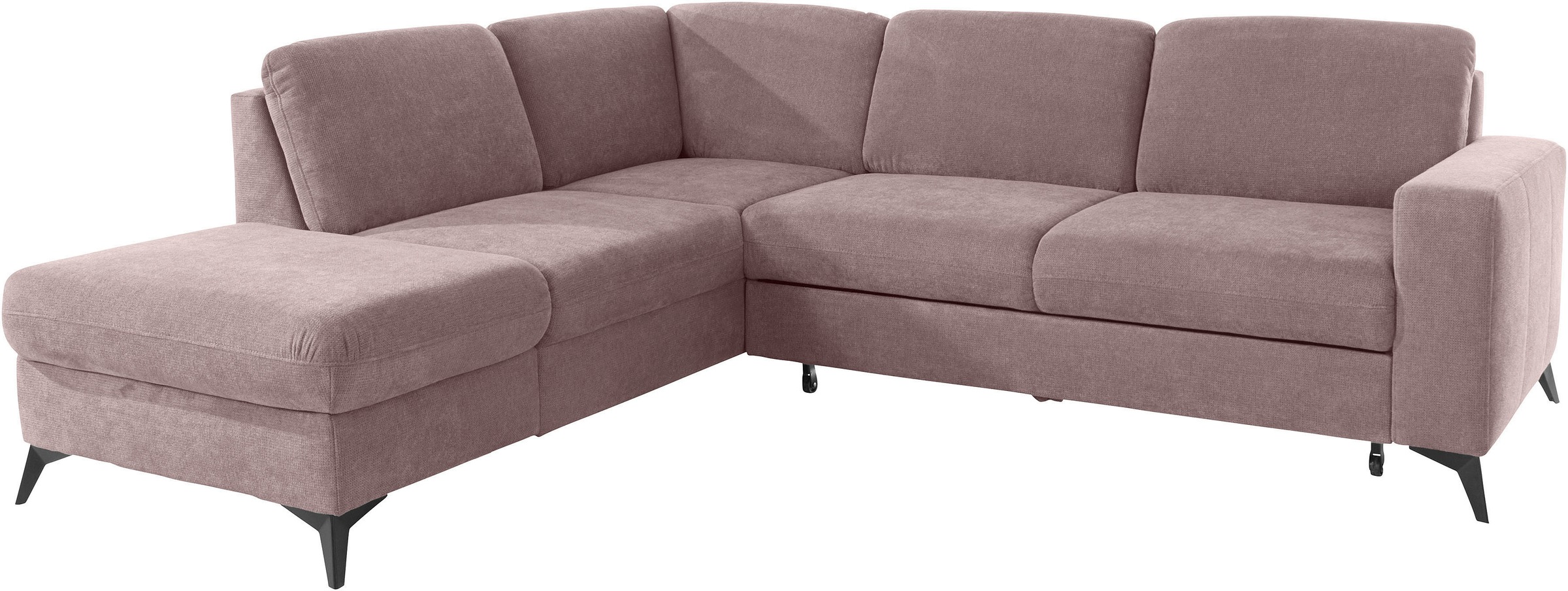 Places of Style Ecksofa »Lolland L-Form«, Wahlweise mit Bettfunktion und Stauraum, auch mit abwischbarem Bezug