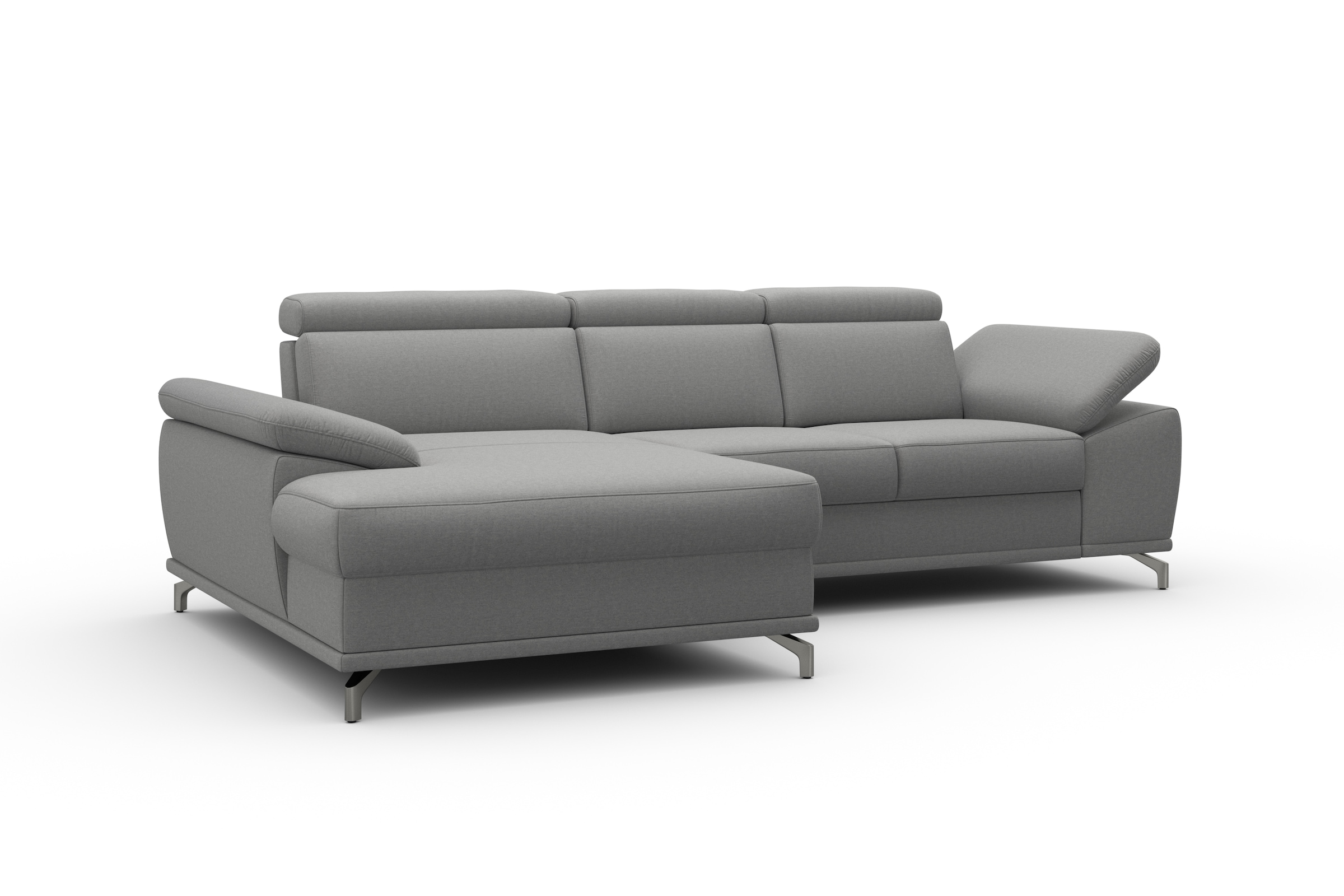 sit&more Ecksofa »Cabrio L-Form, mit Sitztiefenverstellung, Arm- und Kopfteilverstellung«, 2 Nierenkissen, Federkern, optional Bettfunktion und Stauraum