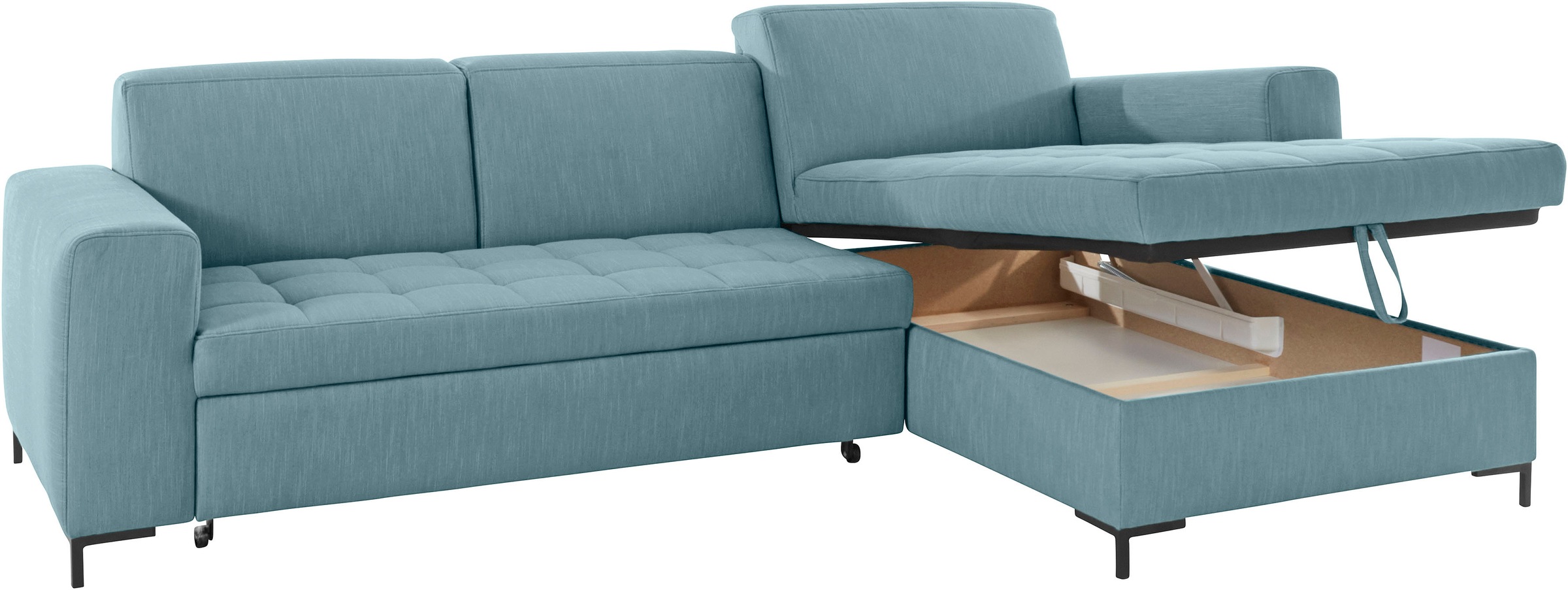 OTTO products Ecksofa »Grazzo L-Form«, hochwertige Stoffe aus recyceltem Material, Steppung im Sitzbereich