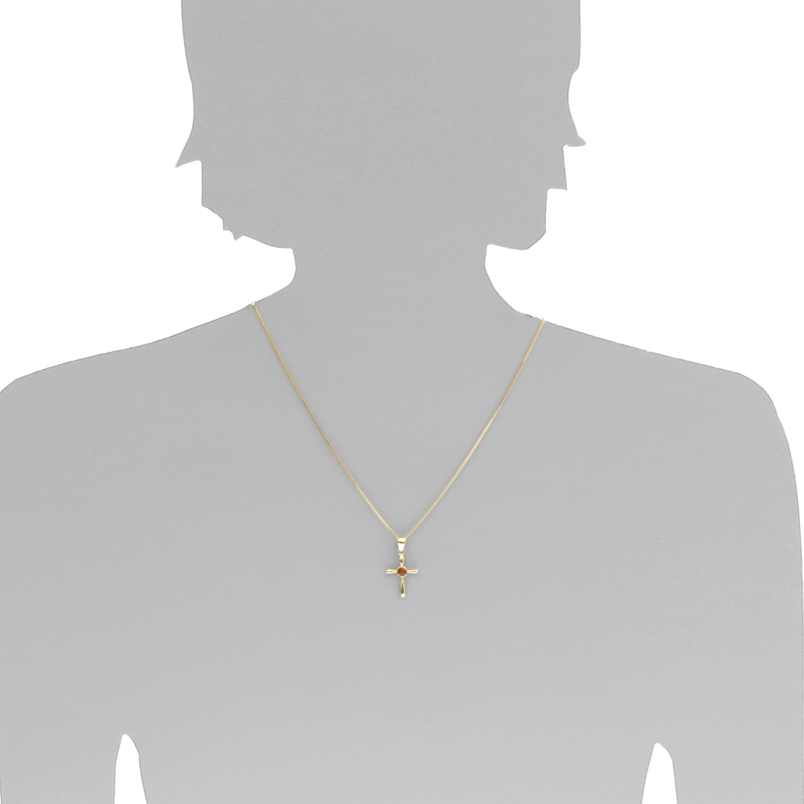 OSTSEE-SCHMUCK Kette mit Anhänger »Ostsee-Schmuck Kette mit Anhänger Kreuz 22 x 16«, (2 tlg.)