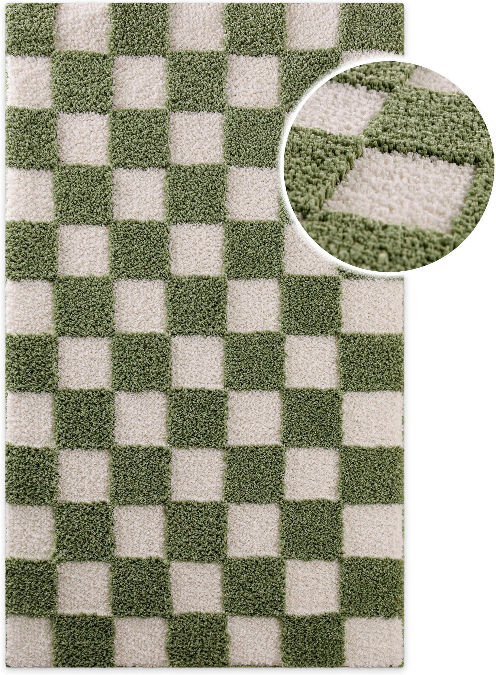Wecon home Badematte »Bobbi« Höhe 25 mm rutschhemmend beschichtet schnell trocknend Badteppich, Schachbrett-Design, weich, rutschhemmend, waschbar