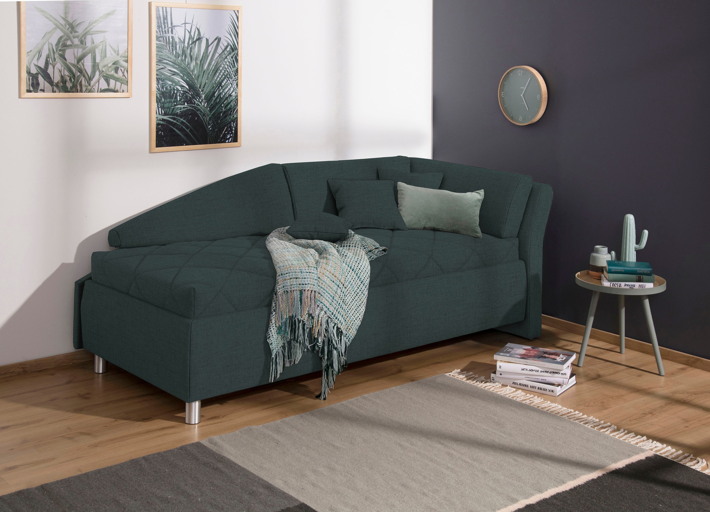 alina Schlafsofa "Lindsay", Bettkasten, Zierkissen-Set aus: 2 Stk. 40x40cm, günstig online kaufen