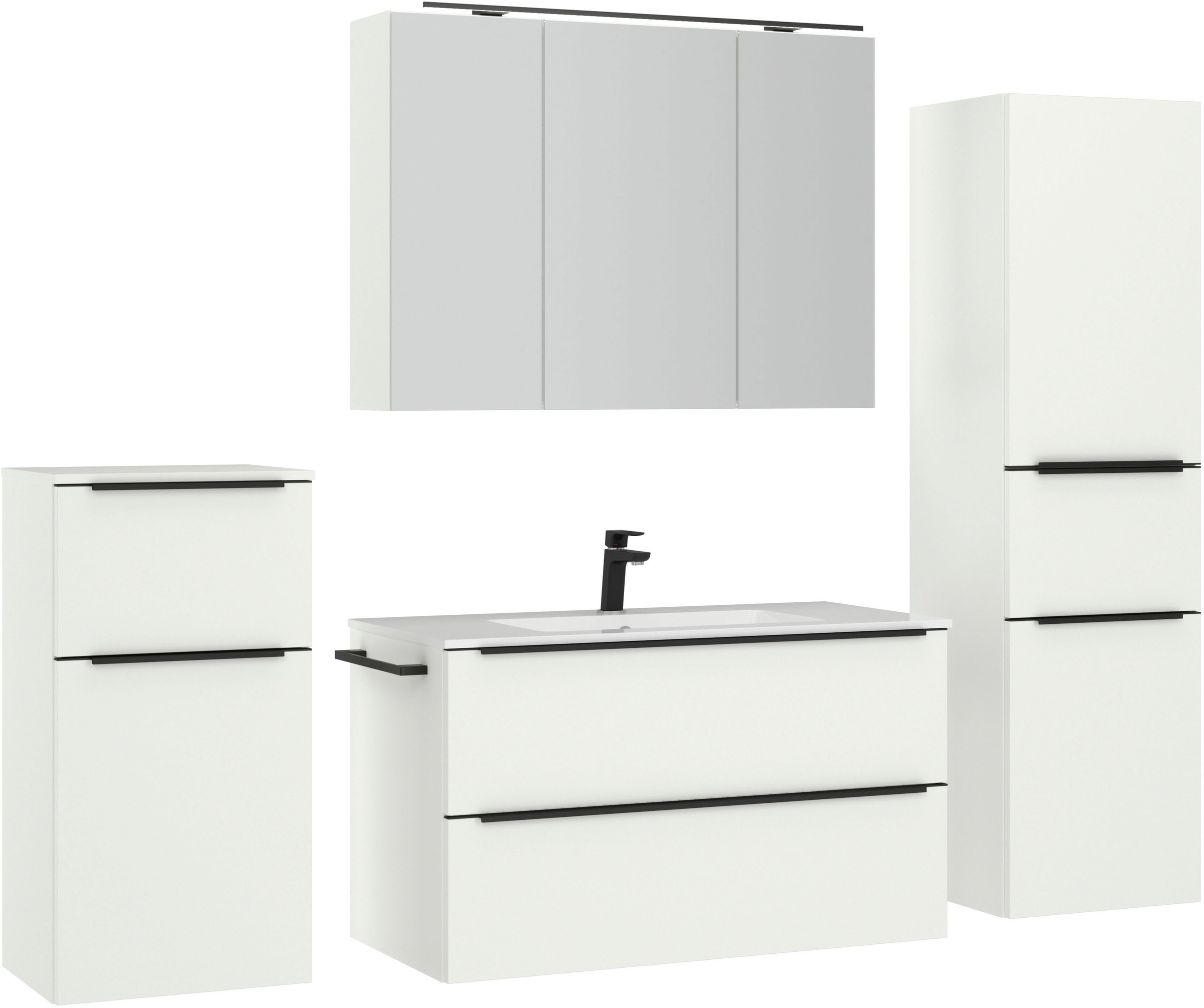 nobilia® Badmöbel-Set »Levere« vormontiert, mit Soft-Close, 4 Stk. tlg. ink günstig online kaufen