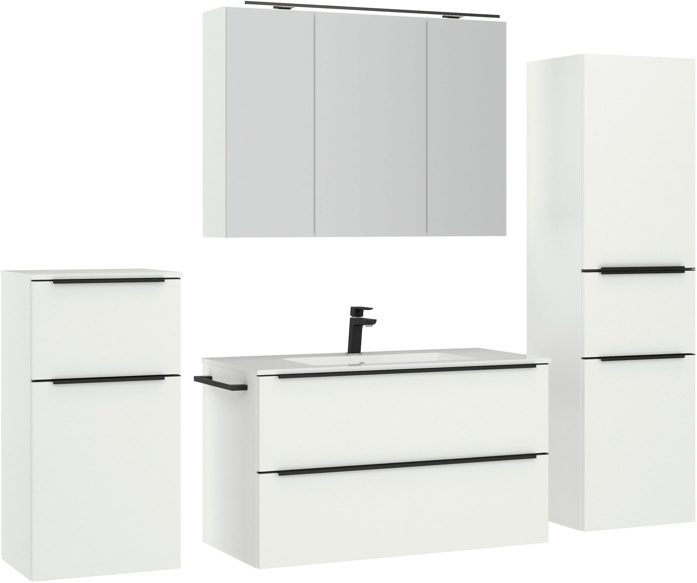 nobilia® Badmöbel-Set »Levere« vormontiert, mit Soft-Close, 4 Stk. tlg. günstig online kaufen