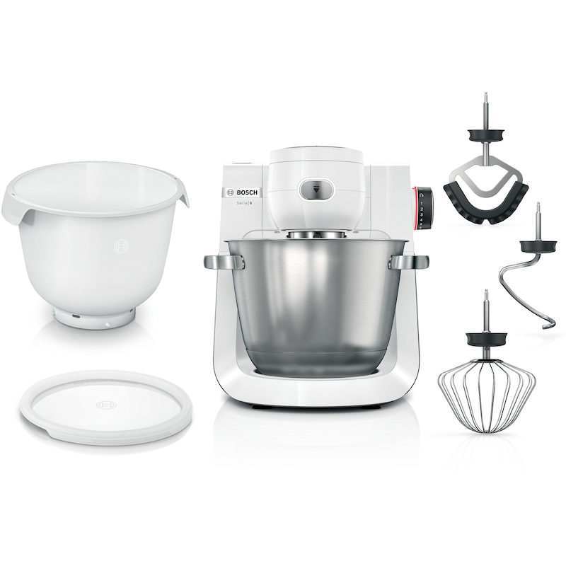 BOSCH Küchenmaschine »MUMS6EW18« 7 Stufen, Knethaken/Rühr-/Silikonbesen, spülm.fest, Schüssel BPA-frei Weiß