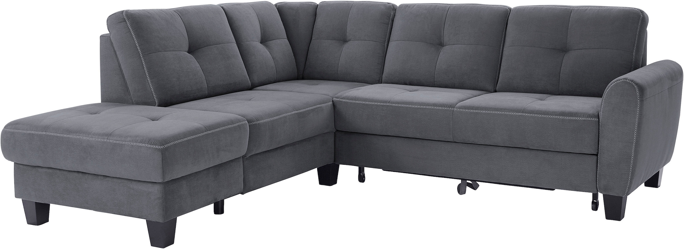 sit&more Ecksofa »Varese L-Form«, mit Federkern, wahlweise mit Bettfunktion günstig online kaufen