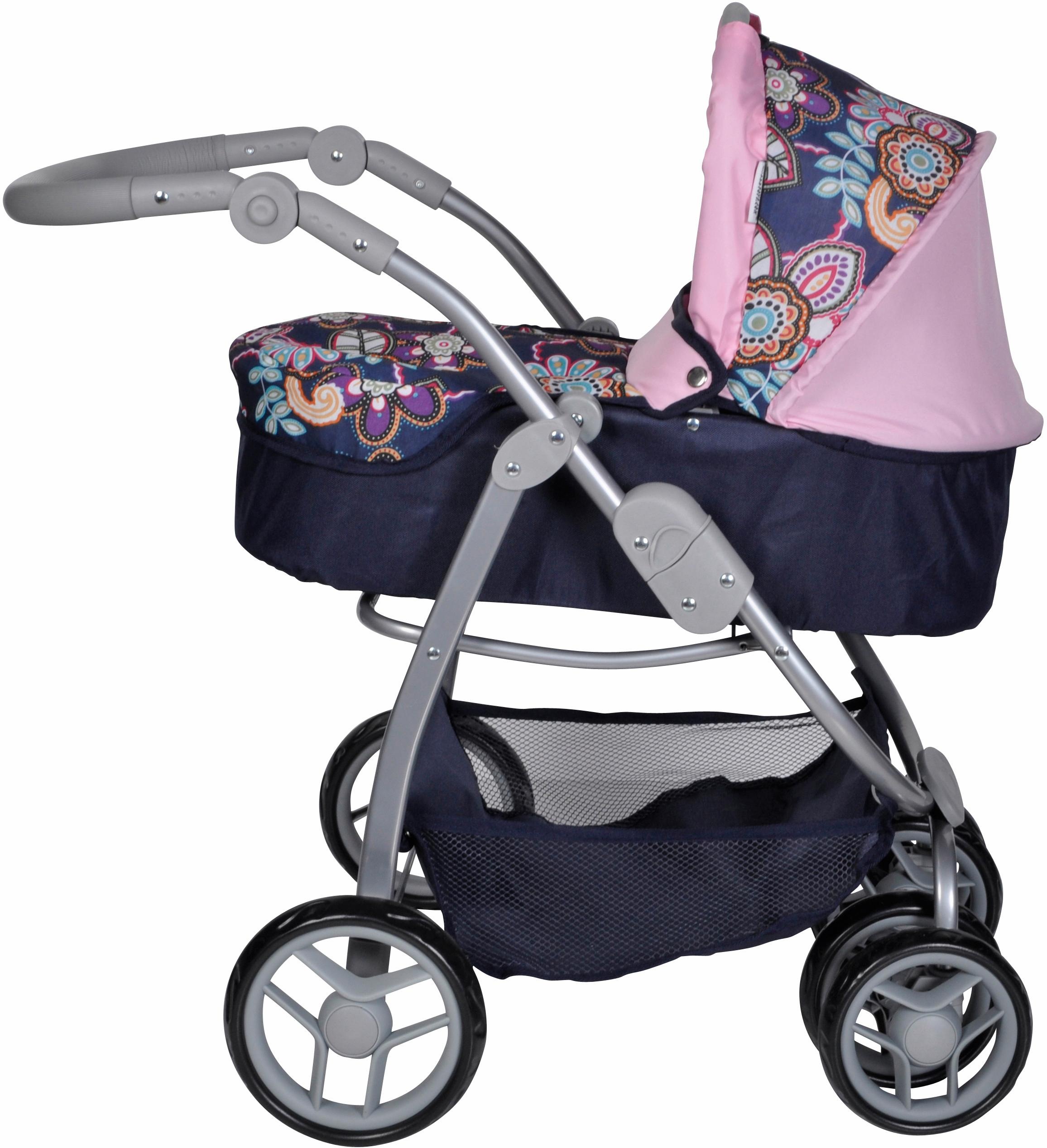 5. Bild von Knorrtoys® Kombi-Puppenwagen »Coco - Blau/Rosa/Blumen«, 2-in-1