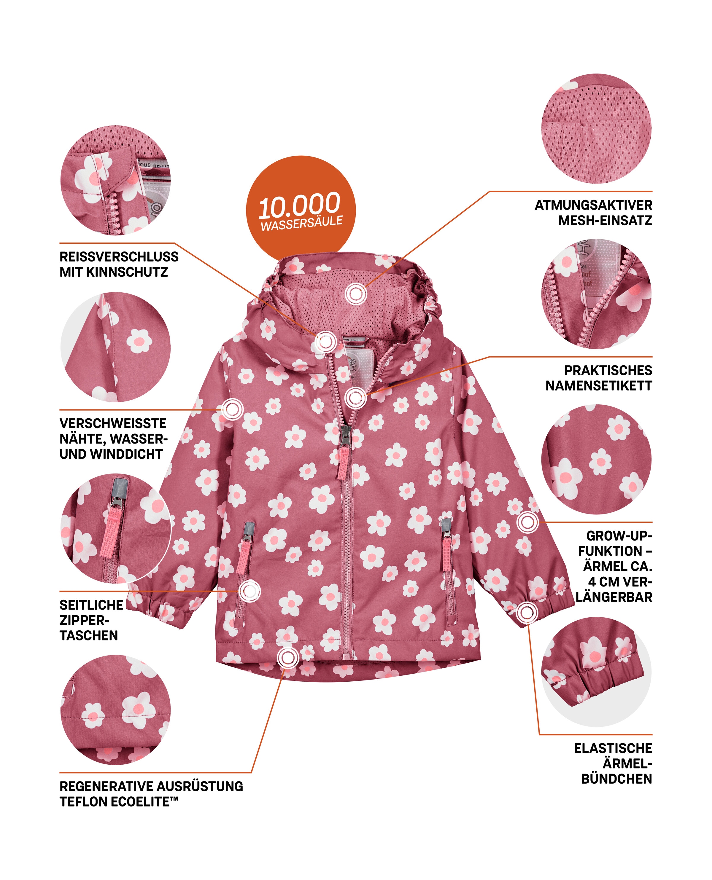 first instinct by killtec Funktionsjacke »FIOS 24 MNS JCKT« Wasserdichte Kinderjacke mit verlängerbaren Ärmeln und Print