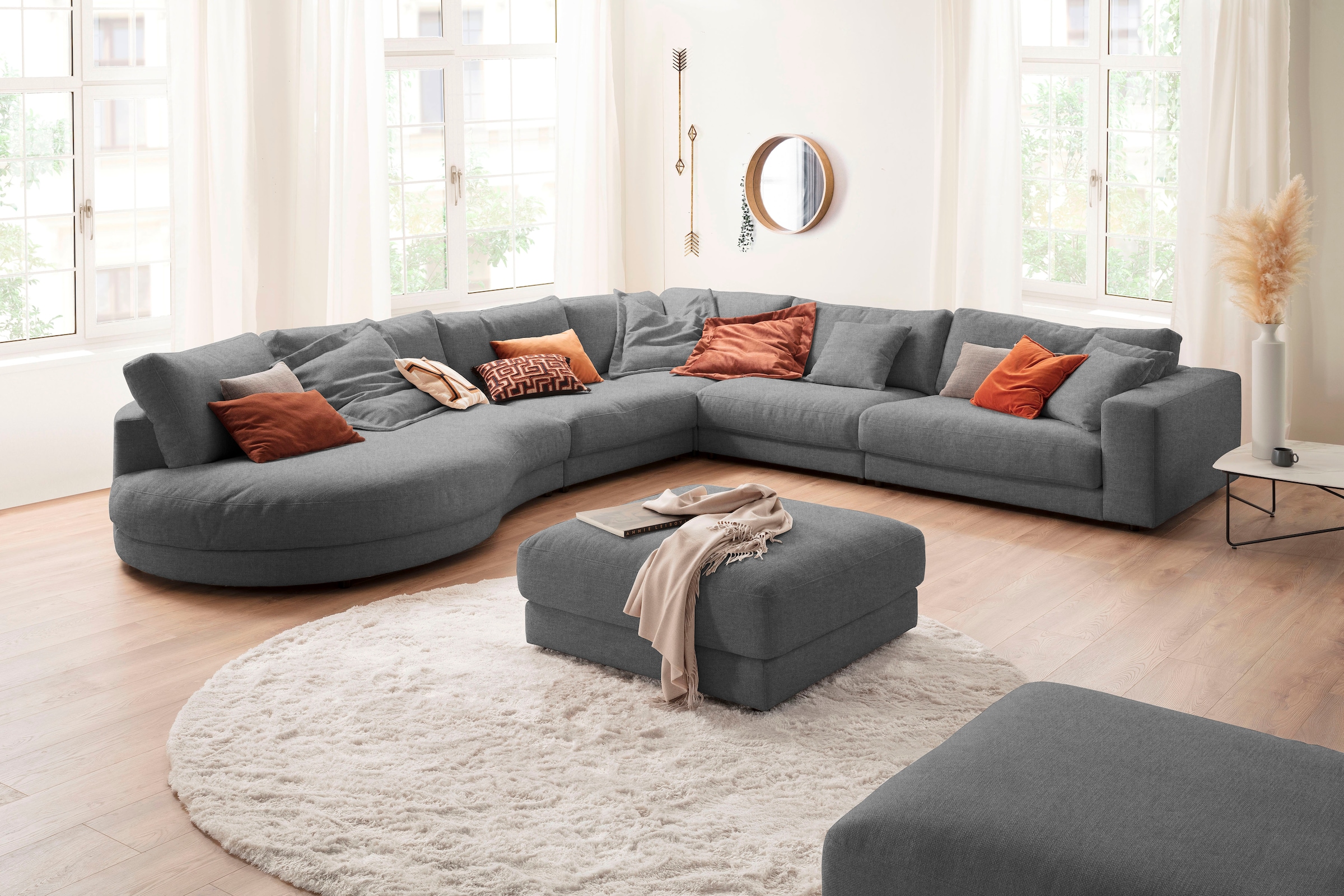 3C Candy Ecksofa »Enisa II, bequem und komfortabel, Mega Familiensofa, L-Form«, incl. 3 Flatterkissen, wahlweise mit Flecken-Schutz-Bezug Easy care
