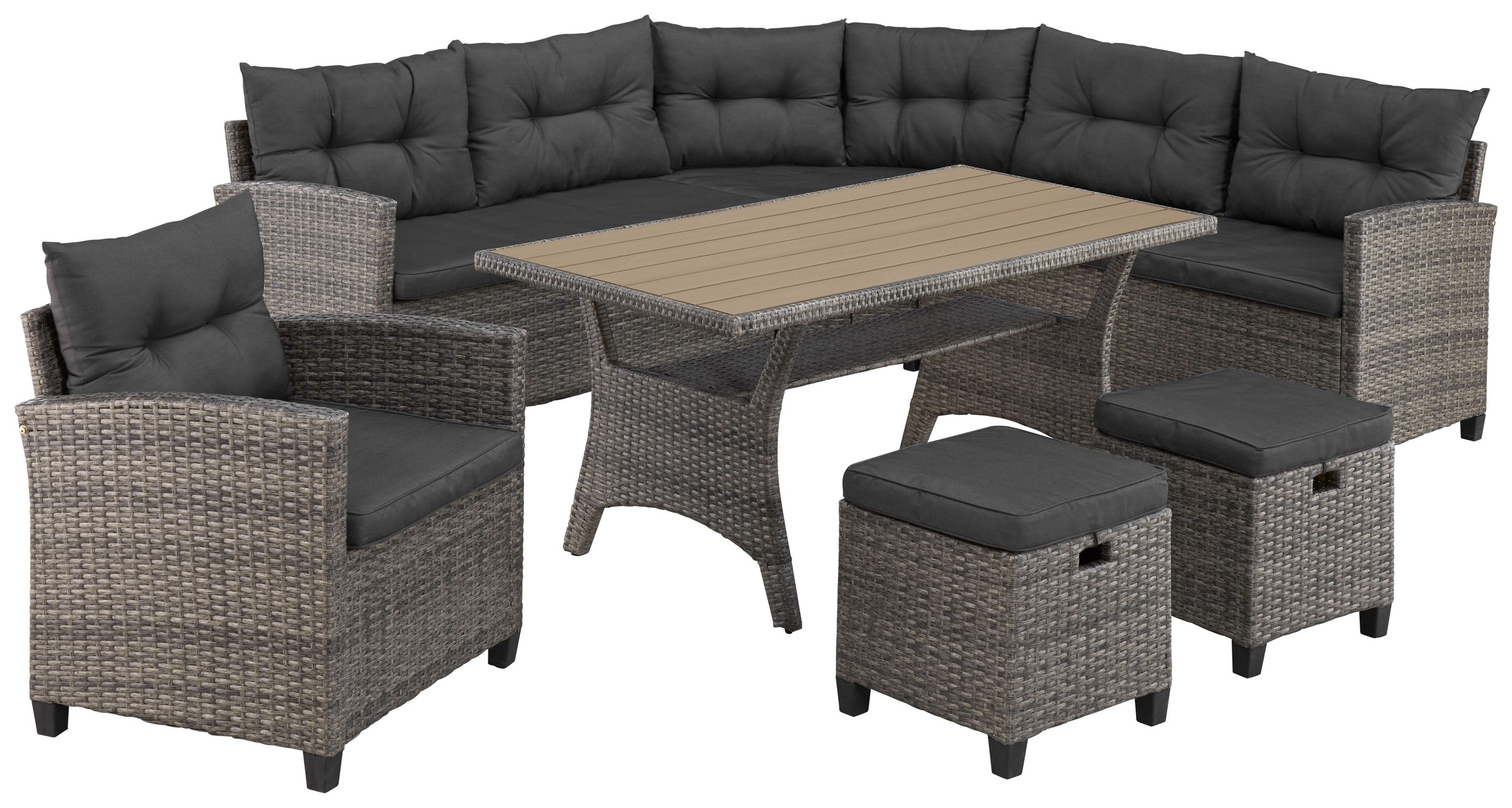 KONIFERA Gartenlounge-Set »Keros Premium« Set, 2x 2er Sofa, 1x Ecke, 1x Ses günstig online kaufen