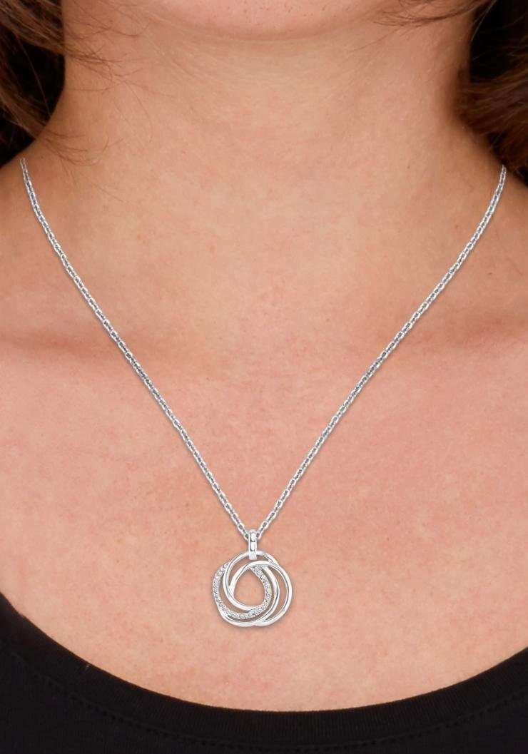 Amor Kette mit Anhänger »verschlungene Kreise« mit Zirkonia (synth.)