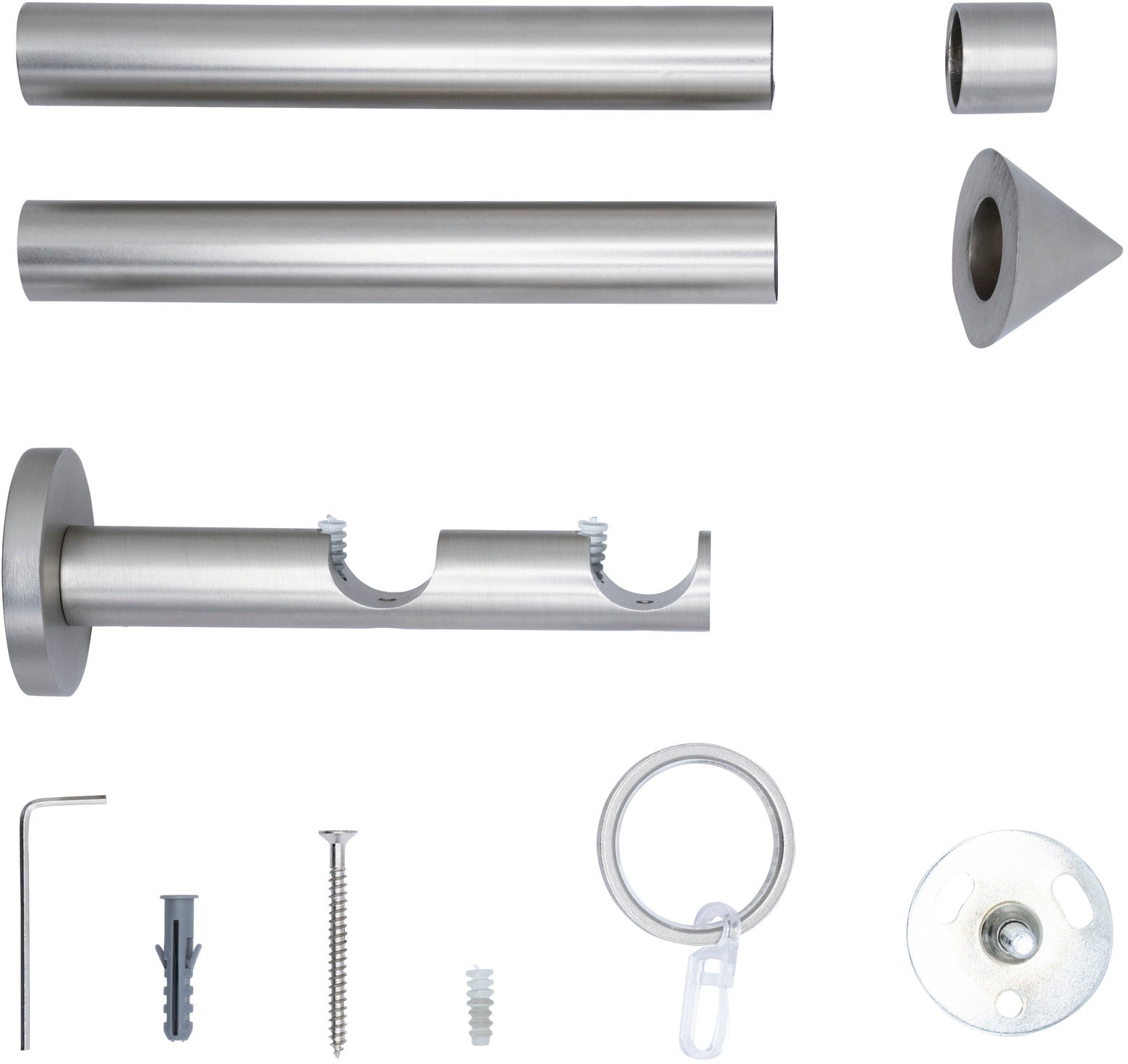 mydeco Gardinenstange »20mm Cone Wandträger 12 cm«, 2 läufig-läufig, Fixmaß