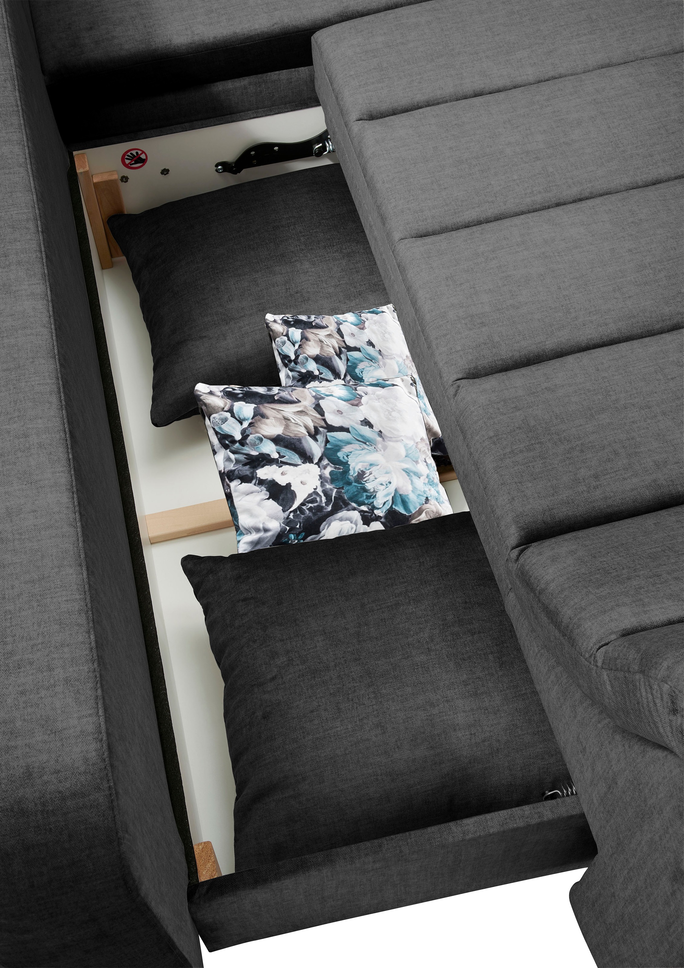 INOSIGN Ecksofa »Imola elegant und modern, aktuelle Steppung im Sitz, bequem, L-Form«, auch mit Bettfunktion und Bettkasten